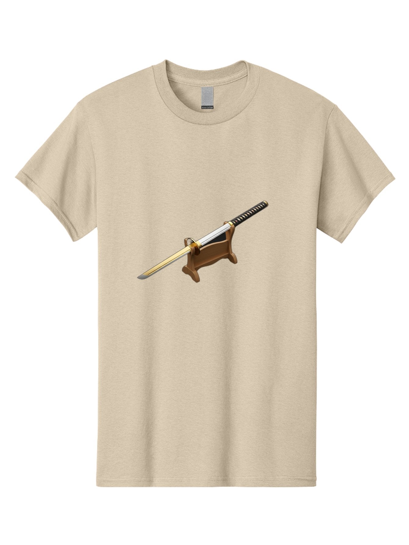 Katana Men'S Graphic Tee, 100% Cotton, Comfortable Casual Summer Wear, Machine Washable, Katana Sword, Samurai Sword, Japanese Blade, Sword On Stand, Martial Arts, Historical Weapon, Metal Sword, Sharp Blade Bad961 8