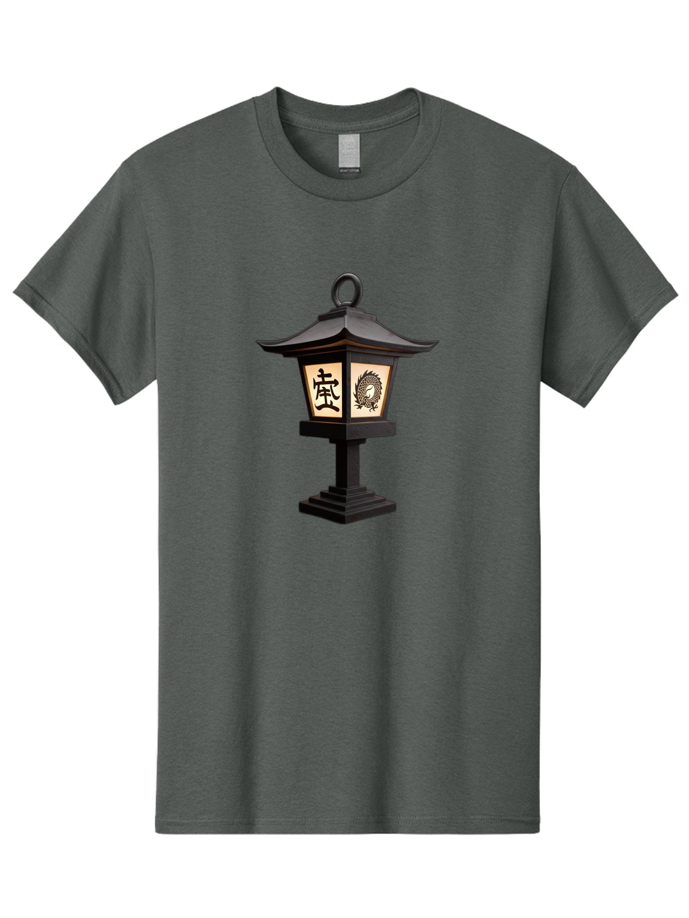 Koi-Lantern Men'S Graphic Tee, 100% Cotton, Comfortable Casual Summer Wear, Machine Washable, Japanese Lantern, Toro Lantern, Asian-Inspired Decor, Oriental Design, Kanji Symbol, Fish Motif, Traditional Lighting, Zen Garden, Pagoda-Style Roof Bad964 11