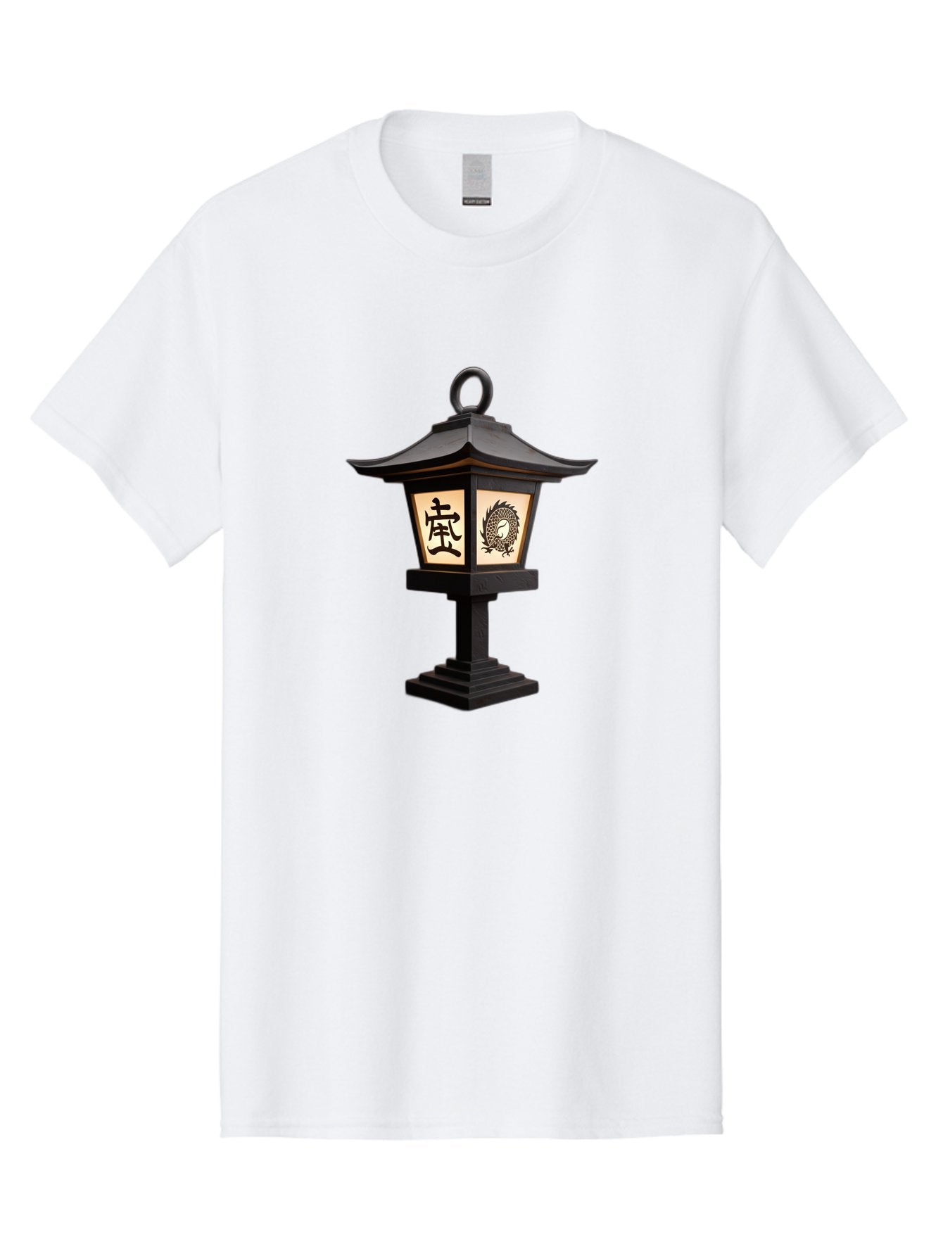 Koi-Lantern Men'S Graphic Tee, 100% Cotton, Comfortable Casual Summer Wear, Machine Washable, Japanese Lantern, Toro Lantern, Asian-Inspired Decor, Oriental Design, Kanji Symbol, Fish Motif, Traditional Lighting, Zen Garden, Pagoda-Style Roof Bad964 9