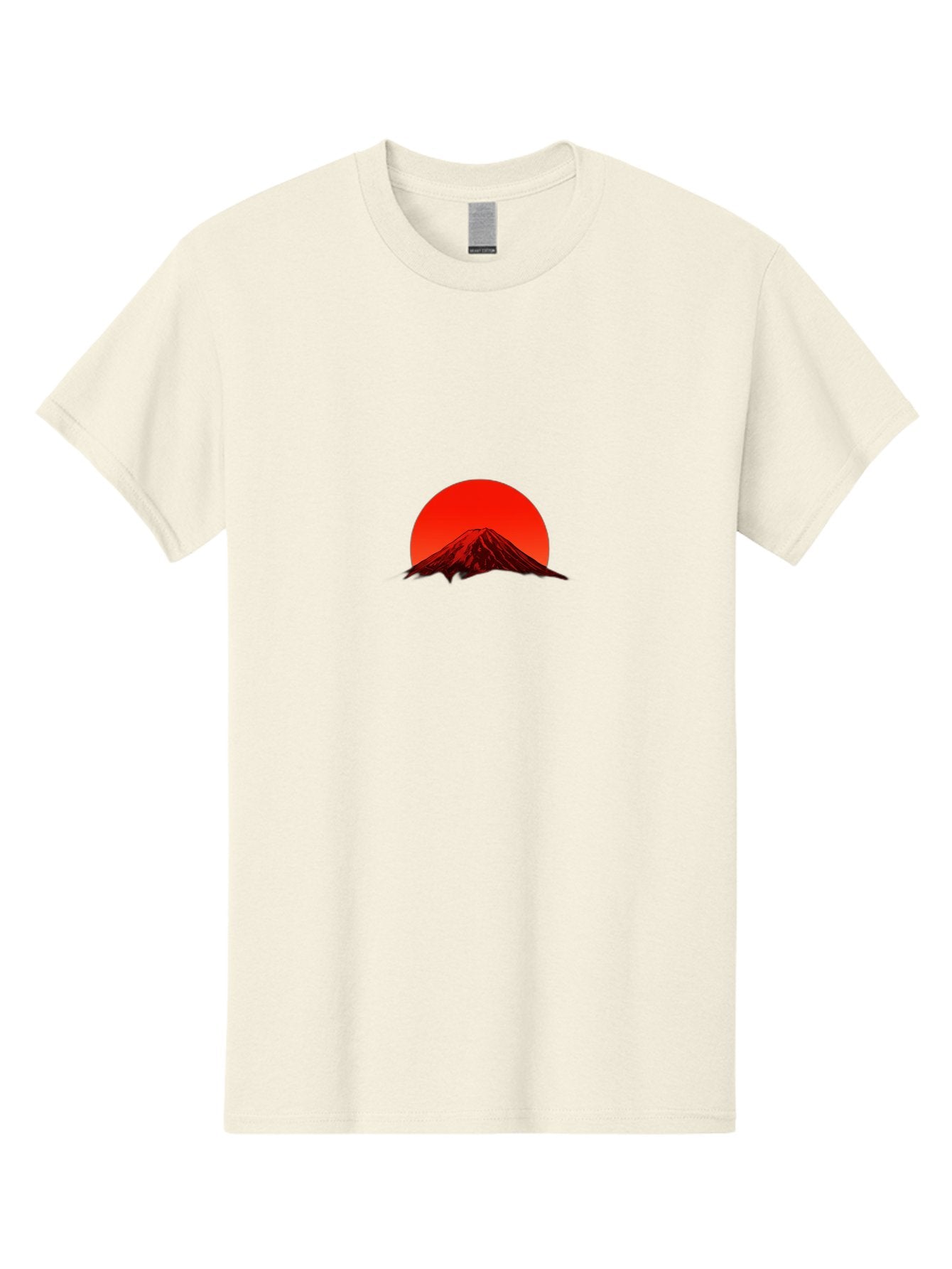 Mount-Fuji-1 Men'S Graphic Tee, 100% Cotton, Comfortable Casual Summer Wear, Machine Washable, Mount Fuji Silhouette, Red Sun, Japanese Landscape, Mountain Scenery, Serene Atmosphere, Iconic Landmark, Symbolic Imagery Bad966 3