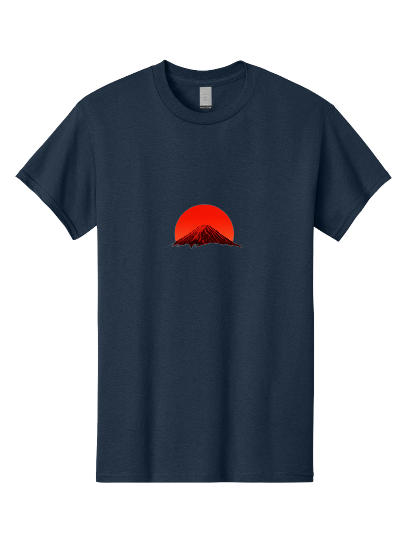 Mount-Fuji-1 Men'S Graphic Tee, 100% Cotton, Comfortable Casual Summer Wear, Machine Washable, Mount Fuji Silhouette, Red Sun, Japanese Landscape, Mountain Scenery, Serene Atmosphere, Iconic Landmark, Symbolic Imagery Bad966