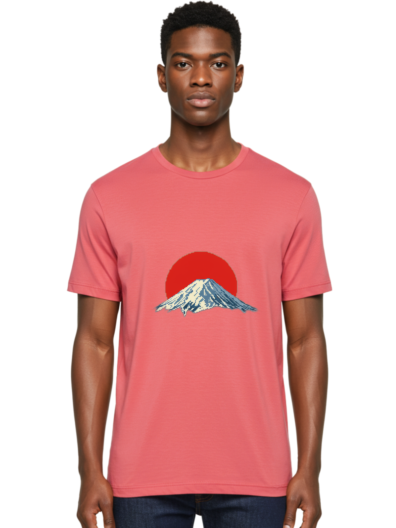 Mount-Fuji-2 Men'S Graphic Tee, 100% Cotton, Comfortable Casual Summer Wear, Machine Washable, Mount Fuji, Japanese Mountain, Red Sun, Serene Landscape, Iconic Peak, Majestic Scenery, Minimalist Art, Simple Design Bad967 18