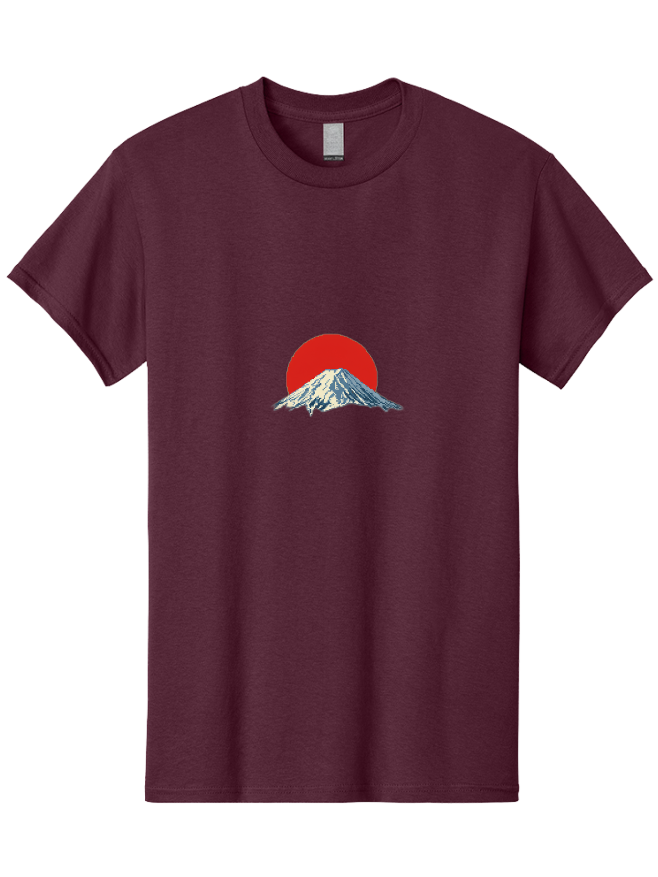 Mount-Fuji-2 Men'S Graphic Tee, 100% Cotton, Comfortable Casual Summer Wear, Machine Washable, Mount Fuji, Japanese Mountain, Red Sun, Serene Landscape, Iconic Peak, Majestic Scenery, Minimalist Art, Simple Design Bad967