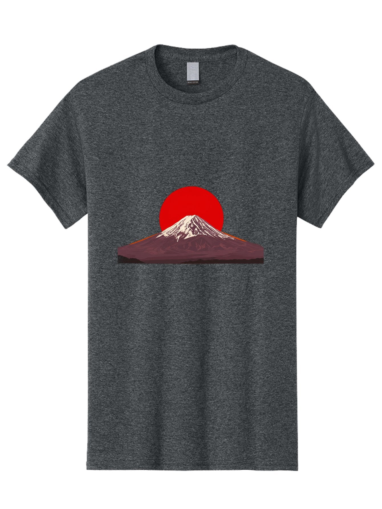Mount-Fuji-3 Men'S Graphic Tee, 100% Cotton, Comfortable Casual Summer Wear, Machine Washable, Mount Fuji, Red Sun, Japanese Landscape, Minimalist Design, Iconic Mountain, Vibrant Colors, Serene Atmosphere, Graphic Art Bad968 3