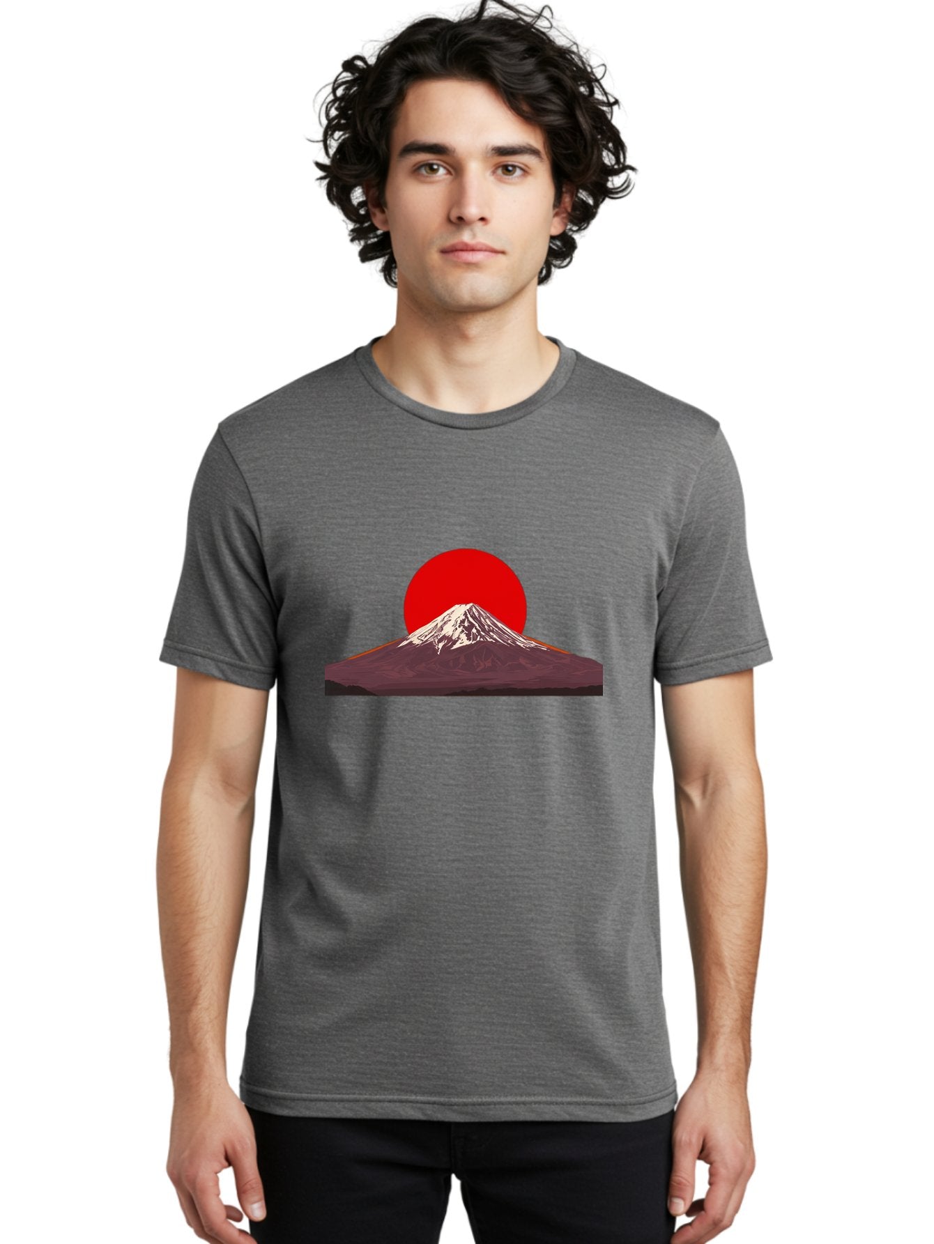 Mount-Fuji-3 Men'S Graphic Tee, 100% Cotton, Comfortable Casual Summer Wear, Machine Washable, Mount Fuji, Red Sun, Japanese Landscape, Minimalist Design, Iconic Mountain, Vibrant Colors, Serene Atmosphere, Graphic Art Bad968 19