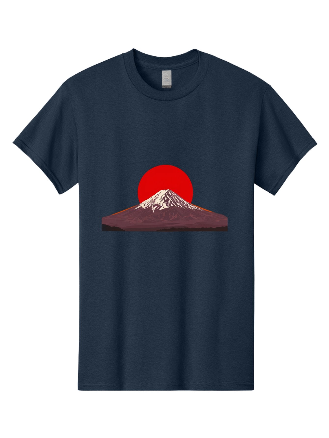 Mount-Fuji-3 Men'S Graphic Tee, 100% Cotton, Comfortable Casual Summer Wear, Machine Washable, Mount Fuji, Red Sun, Japanese Landscape, Minimalist Design, Iconic Mountain, Vibrant Colors, Serene Atmosphere, Graphic Art Bad968 4