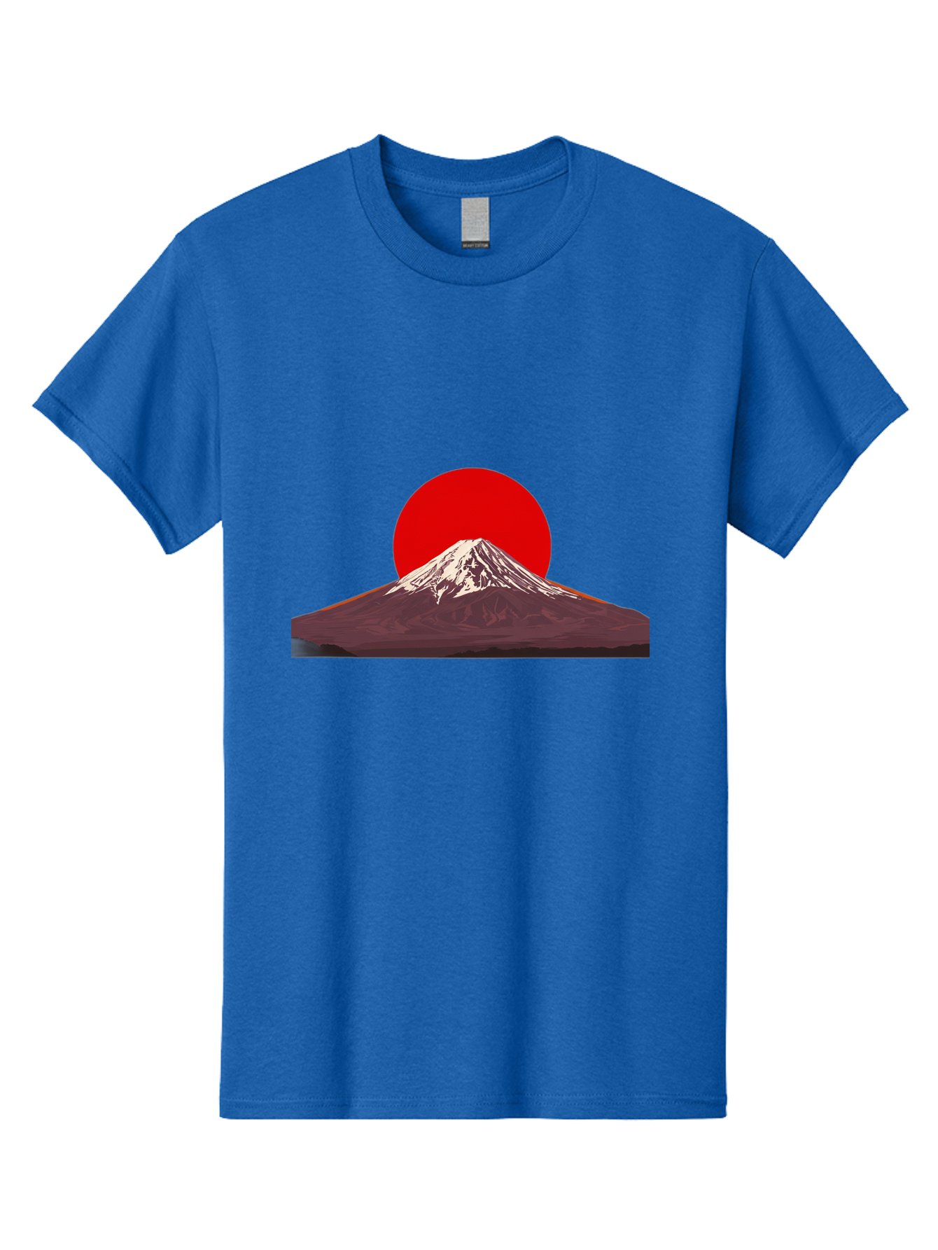 Mount-Fuji-3 Men'S Graphic Tee, 100% Cotton, Comfortable Casual Summer Wear, Machine Washable, Mount Fuji, Red Sun, Japanese Landscape, Minimalist Design, Iconic Mountain, Vibrant Colors, Serene Atmosphere, Graphic Art Bad968