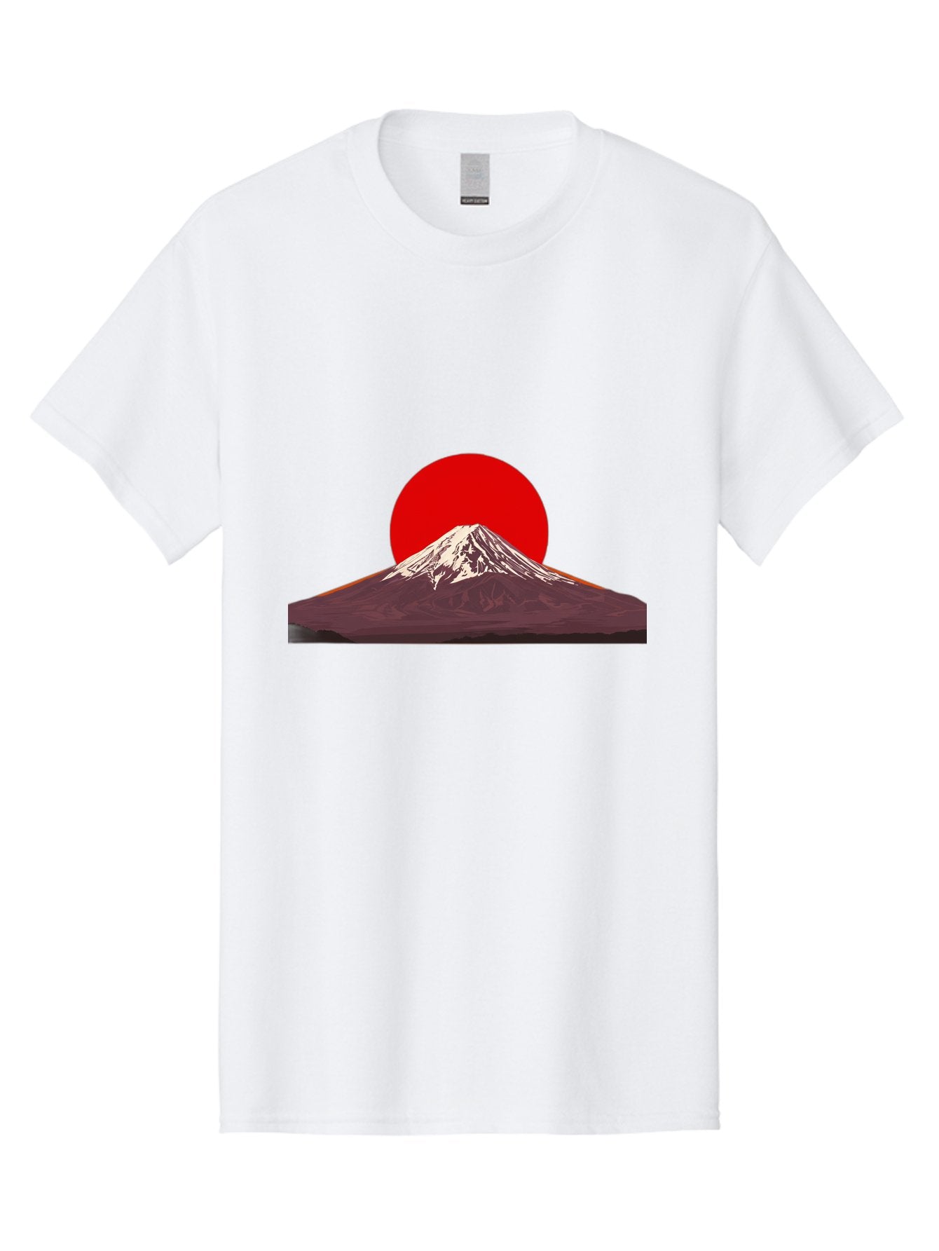 Mount-Fuji-3 Men'S Graphic Tee, 100% Cotton, Comfortable Casual Summer Wear, Machine Washable, Mount Fuji, Red Sun, Japanese Landscape, Minimalist Design, Iconic Mountain, Vibrant Colors, Serene Atmosphere, Graphic Art Bad968