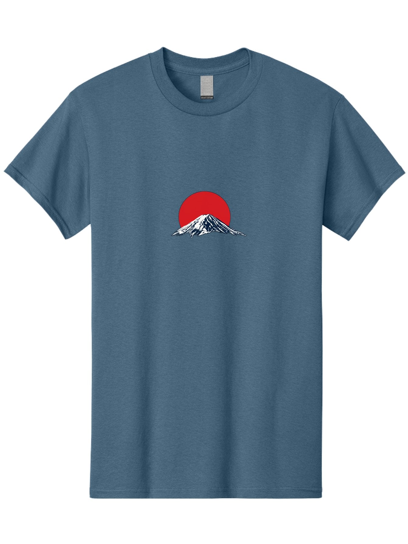 Mount-Fuji-4 Men'S Graphic Tee, 100% Cotton, Comfortable Casual Summer Wear, Machine Washable, Mount Fuji Landscape, Japanese Mountain Scenery, Red Sun, Snow-Capped Peak, Minimalist Design, Iconic Landmark, Serene Atmosphere Bad969 3