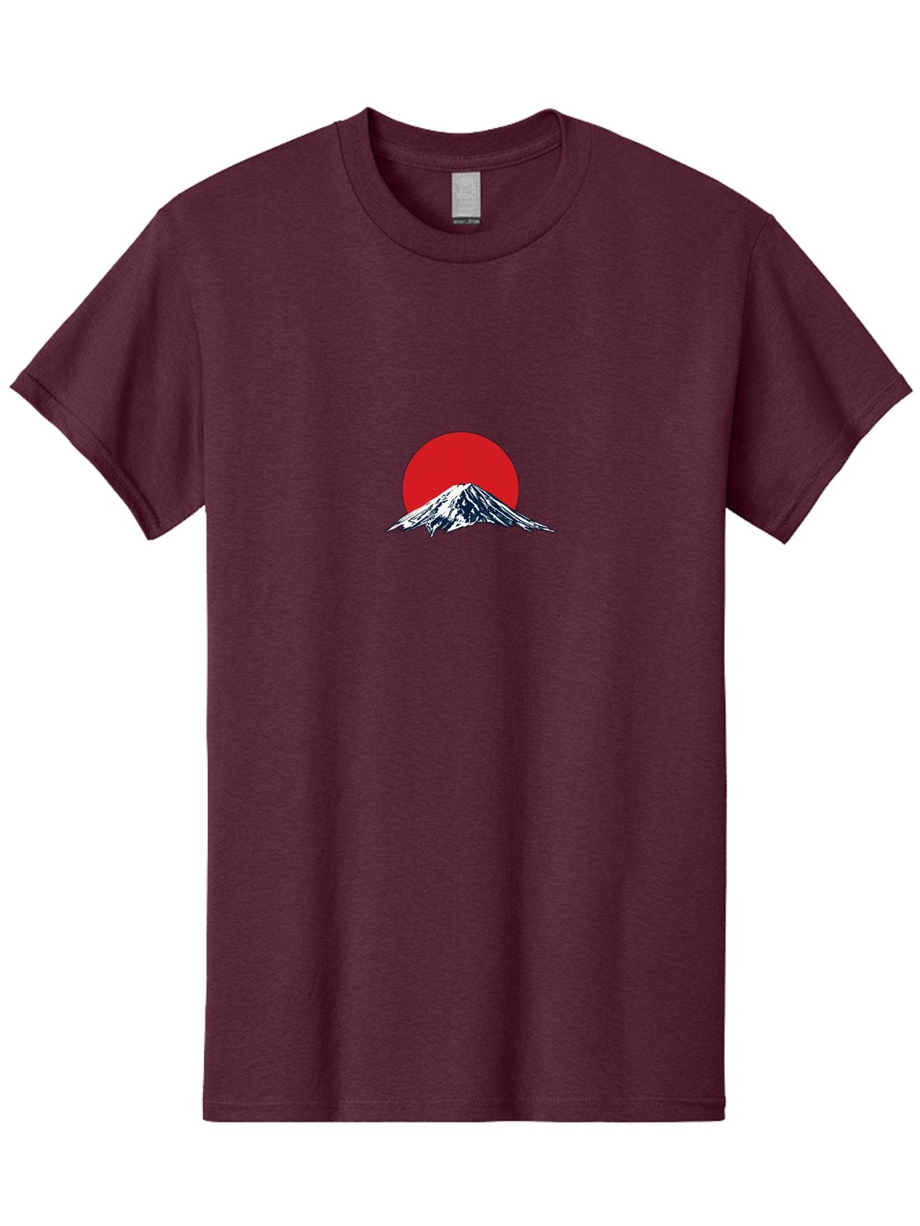 Mount-Fuji-4 Men'S Graphic Tee, 100% Cotton, Comfortable Casual Summer Wear, Machine Washable, Mount Fuji Landscape, Japanese Mountain Scenery, Red Sun, Snow-Capped Peak, Minimalist Design, Iconic Landmark, Serene Atmosphere Bad969 4