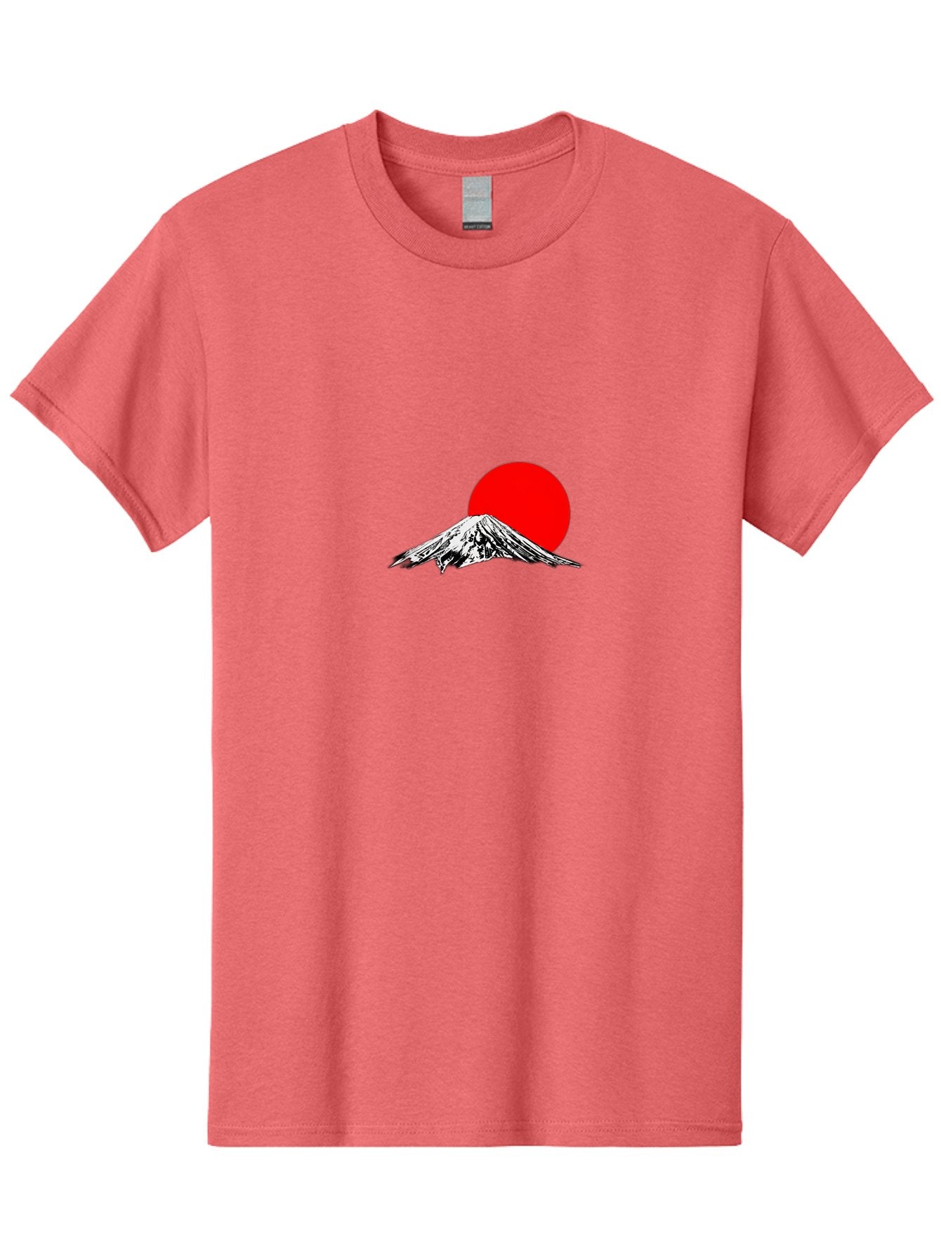 Mount-Fuji-6 Men'S Graphic Tee, 100% Cotton, Comfortable Casual Summer Wear, Machine Washable, Mount Fuji Illustration, Red Sun, Minimalist Design, Japanese Culture, Iconic Landmarks, Black And White Graphics, Simple Shapes, Bold Colors, Bad971 11