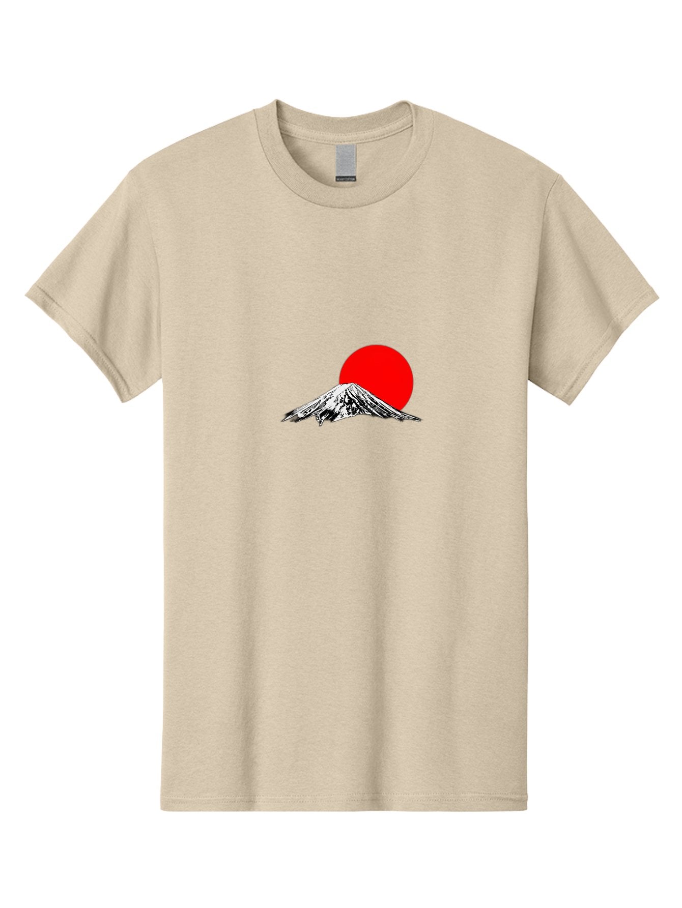 Mount-Fuji-6 Men'S Graphic Tee, 100% Cotton, Comfortable Casual Summer Wear, Machine Washable, Mount Fuji Illustration, Red Sun, Minimalist Design, Japanese Culture, Iconic Landmarks, Black And White Graphics, Simple Shapes, Bold Colors, Bad971 10