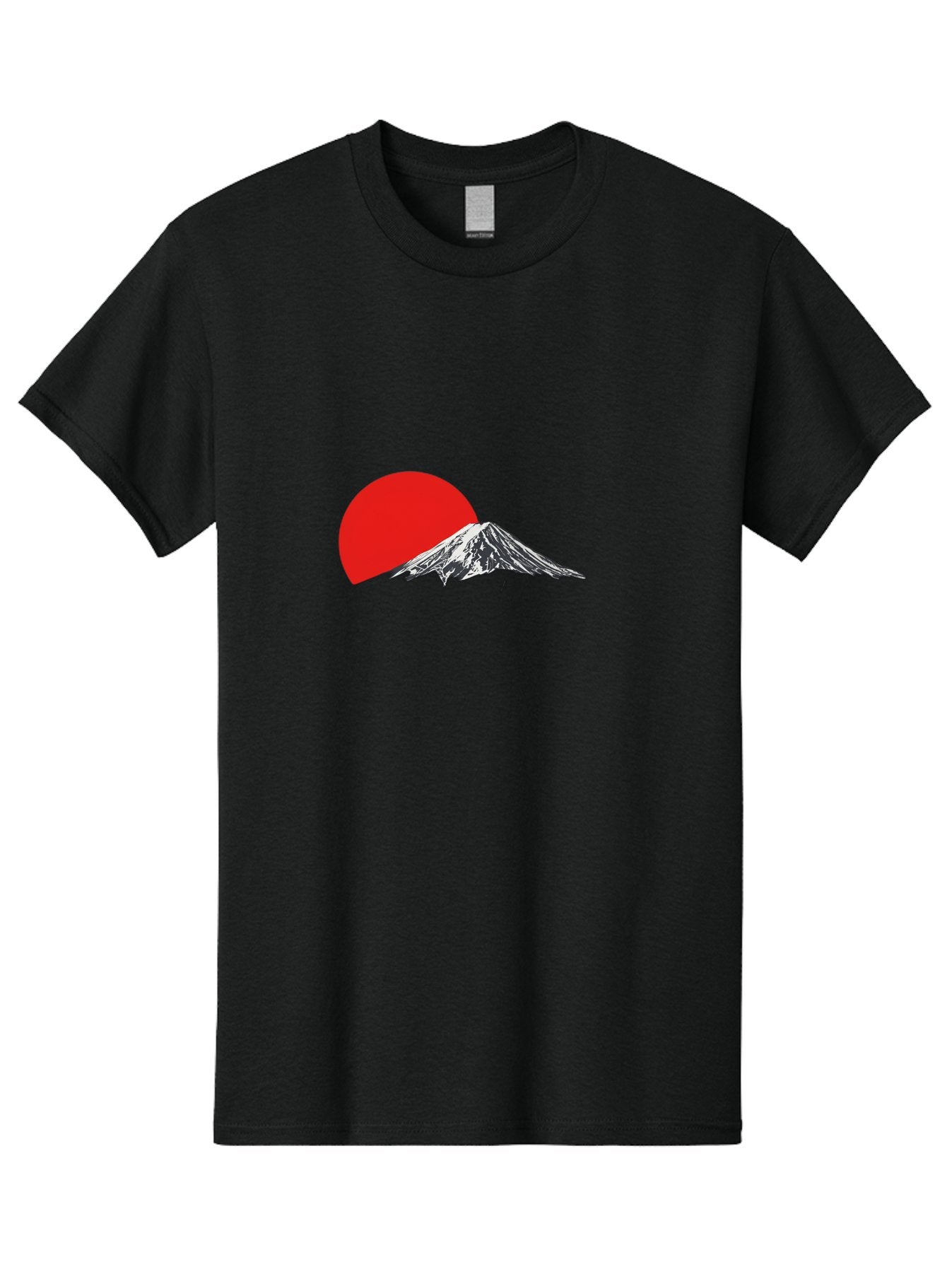 Mount-Fuji-Sunset Men'S Graphic Tee, 100% Cotton, Comfortable Casual Summer Wear, Machine Washable, Mount Fuji Landscape, Red Sun, Mountain Scenery, Serene Landscape, Japanese Culture, Iconic Landmark, Minimalist Design, Simple Art Bad976 9