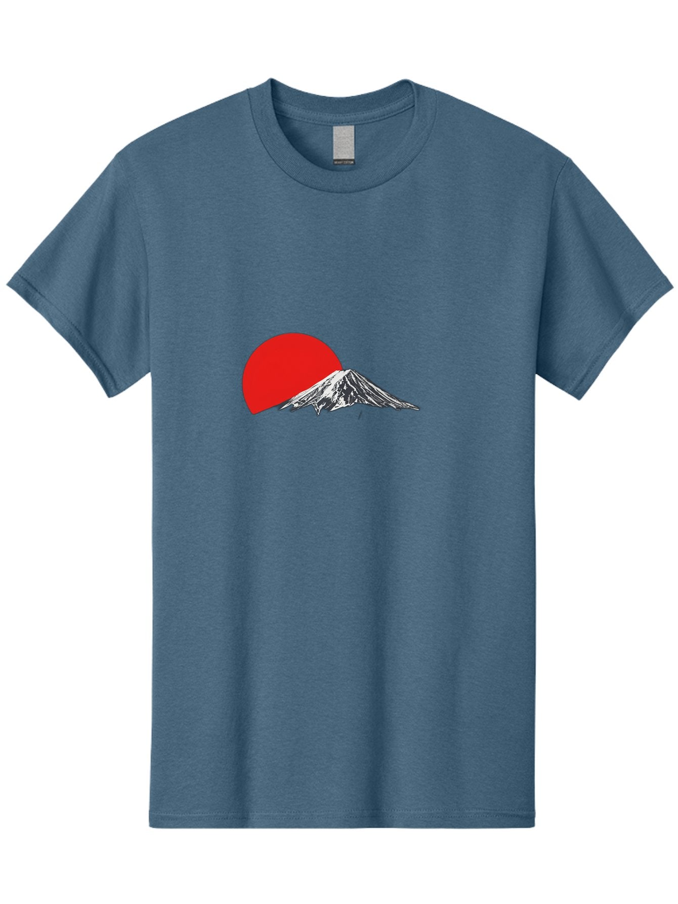 Mount-Fuji-Sunset Men'S Graphic Tee, 100% Cotton, Comfortable Casual Summer Wear, Machine Washable, Mount Fuji Landscape, Red Sun, Mountain Scenery, Serene Landscape, Japanese Culture, Iconic Landmark, Minimalist Design, Simple Art Bad976 14