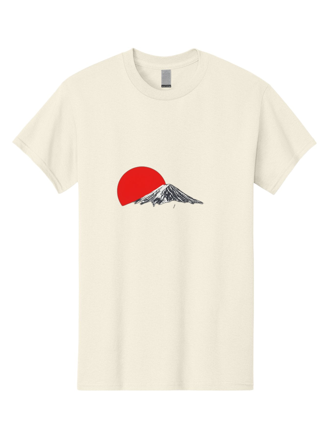 Mount-Fuji-Sunset Men'S Graphic Tee, 100% Cotton, Comfortable Casual Summer Wear, Machine Washable, Mount Fuji Landscape, Red Sun, Mountain Scenery, Serene Landscape, Japanese Culture, Iconic Landmark, Minimalist Design, Simple Art Bad976 11