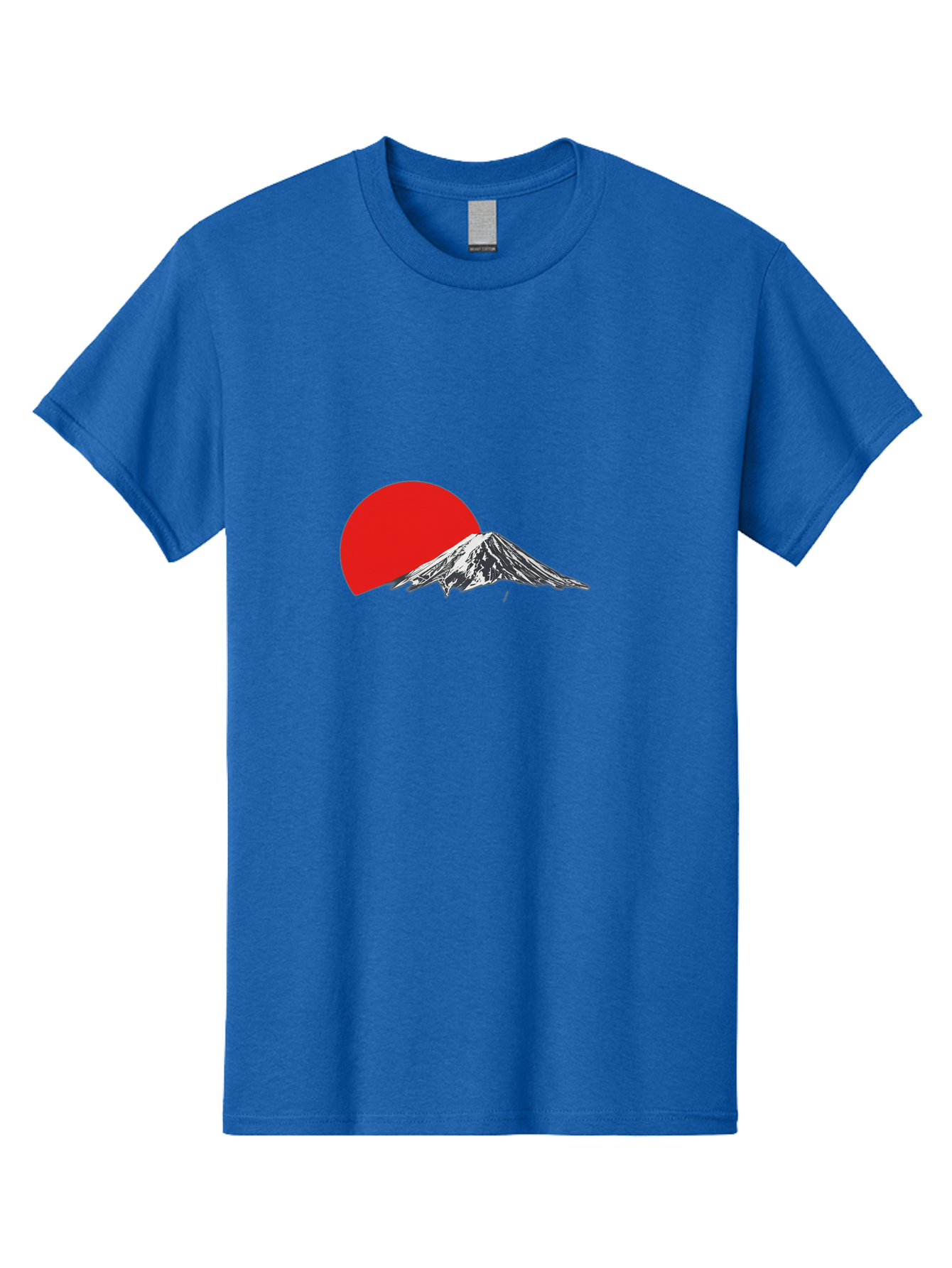 Mount-Fuji-Sunset Men'S Graphic Tee, 100% Cotton, Comfortable Casual Summer Wear, Machine Washable, Mount Fuji Landscape, Red Sun, Mountain Scenery, Serene Landscape, Japanese Culture, Iconic Landmark, Minimalist Design, Simple Art Bad976 7