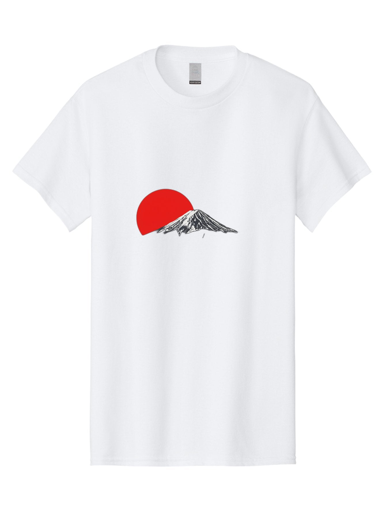 Mount-Fuji-Sunset Men'S Graphic Tee, 100% Cotton, Comfortable Casual Summer Wear, Machine Washable, Mount Fuji Landscape, Red Sun, Mountain Scenery, Serene Landscape, Japanese Culture, Iconic Landmark, Minimalist Design, Simple Art Bad976 12