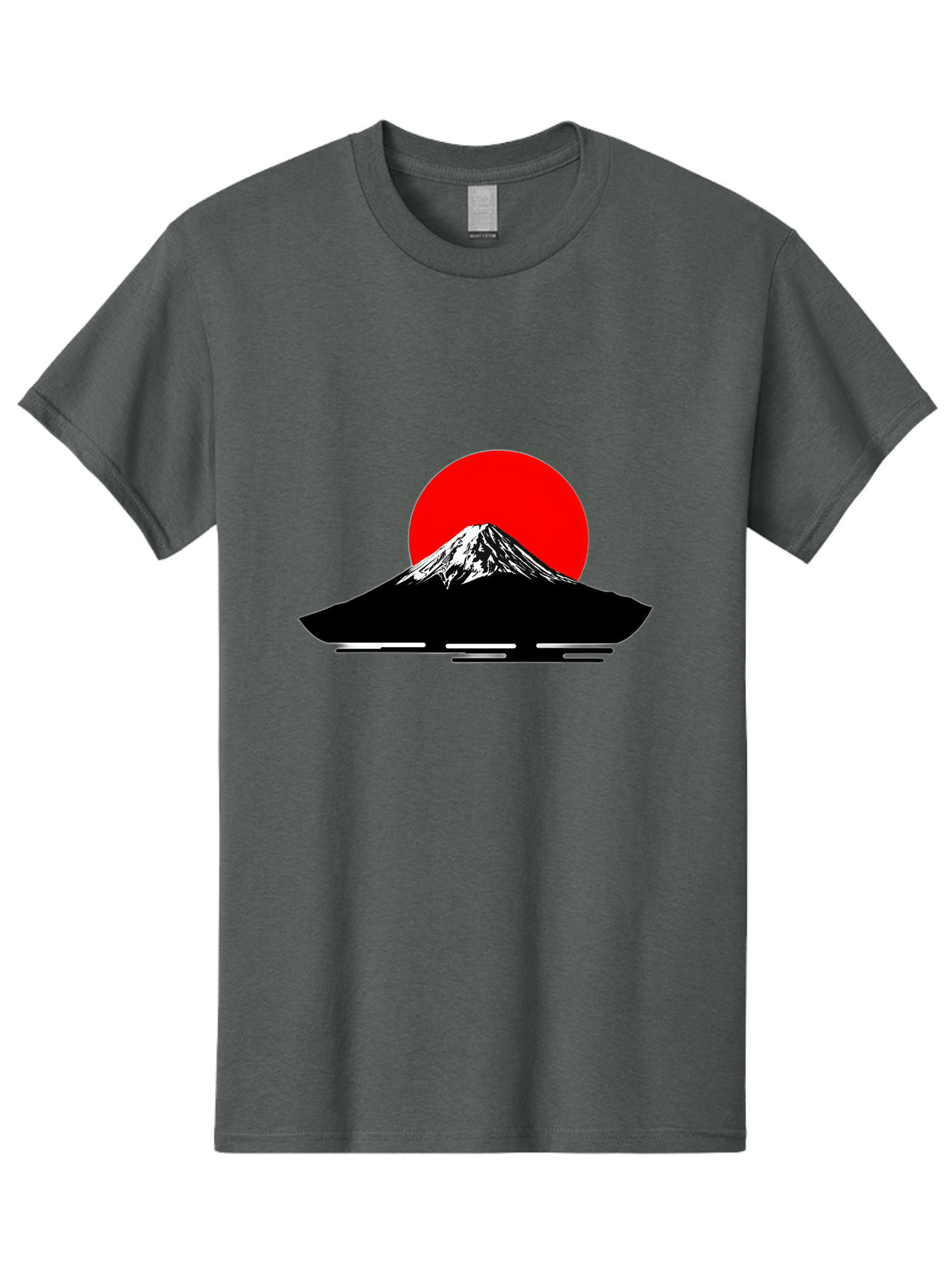 Mount-Fuji Men'S Graphic Tee, 100% Cotton, Comfortable Casual Summer Wear, Machine Washable, Mount Fuji Landscape, Red Sun, Minimalist Design, Iconic Mountain, Japanese Scenery, Striking Silhouette, Simple Shapes, Bold Colors Bad978 12