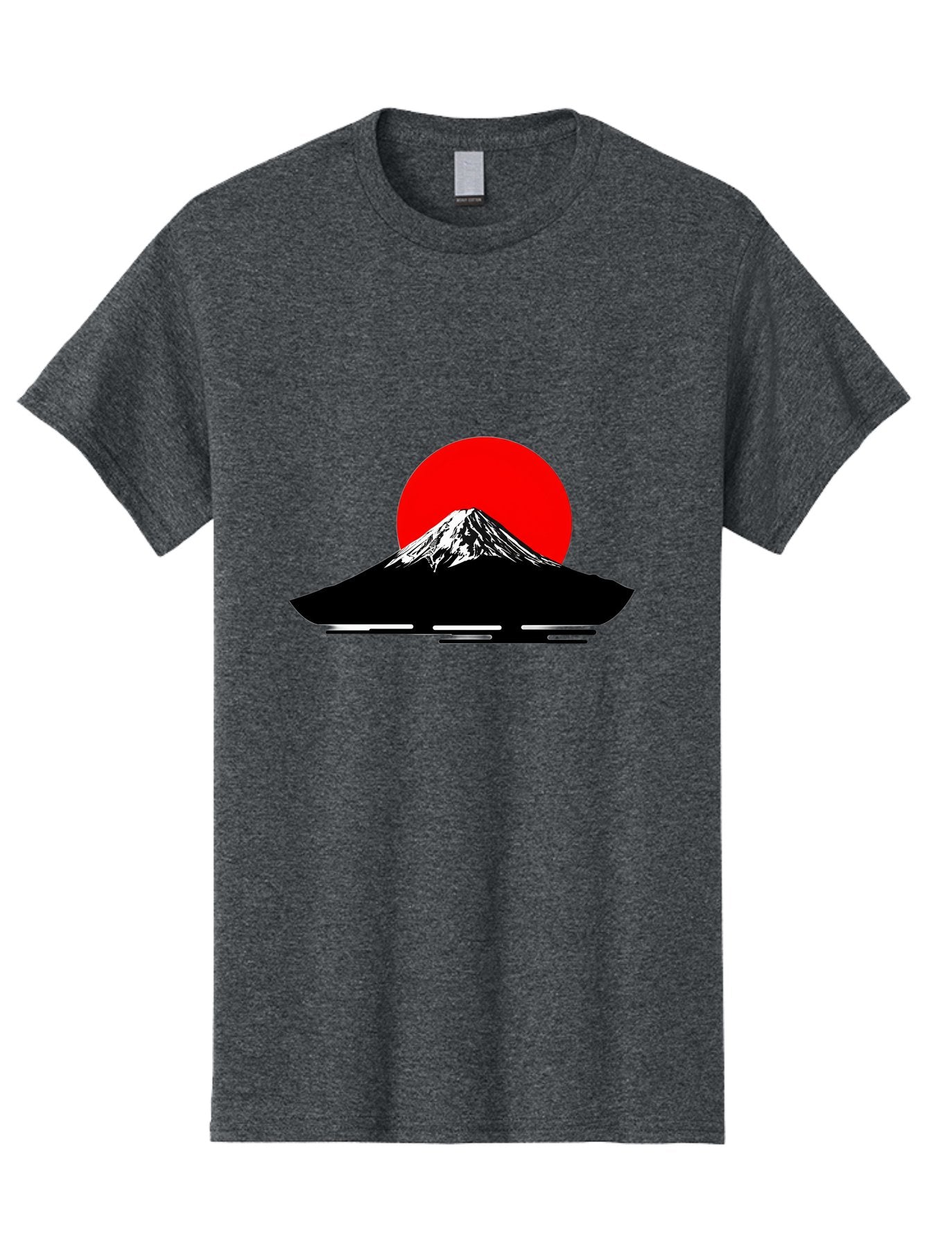 Mount-Fuji Men'S Graphic Tee, 100% Cotton, Comfortable Casual Summer Wear, Machine Washable, Mount Fuji Landscape, Red Sun, Minimalist Design, Iconic Mountain, Japanese Scenery, Striking Silhouette, Simple Shapes, Bold Colors Bad978 14