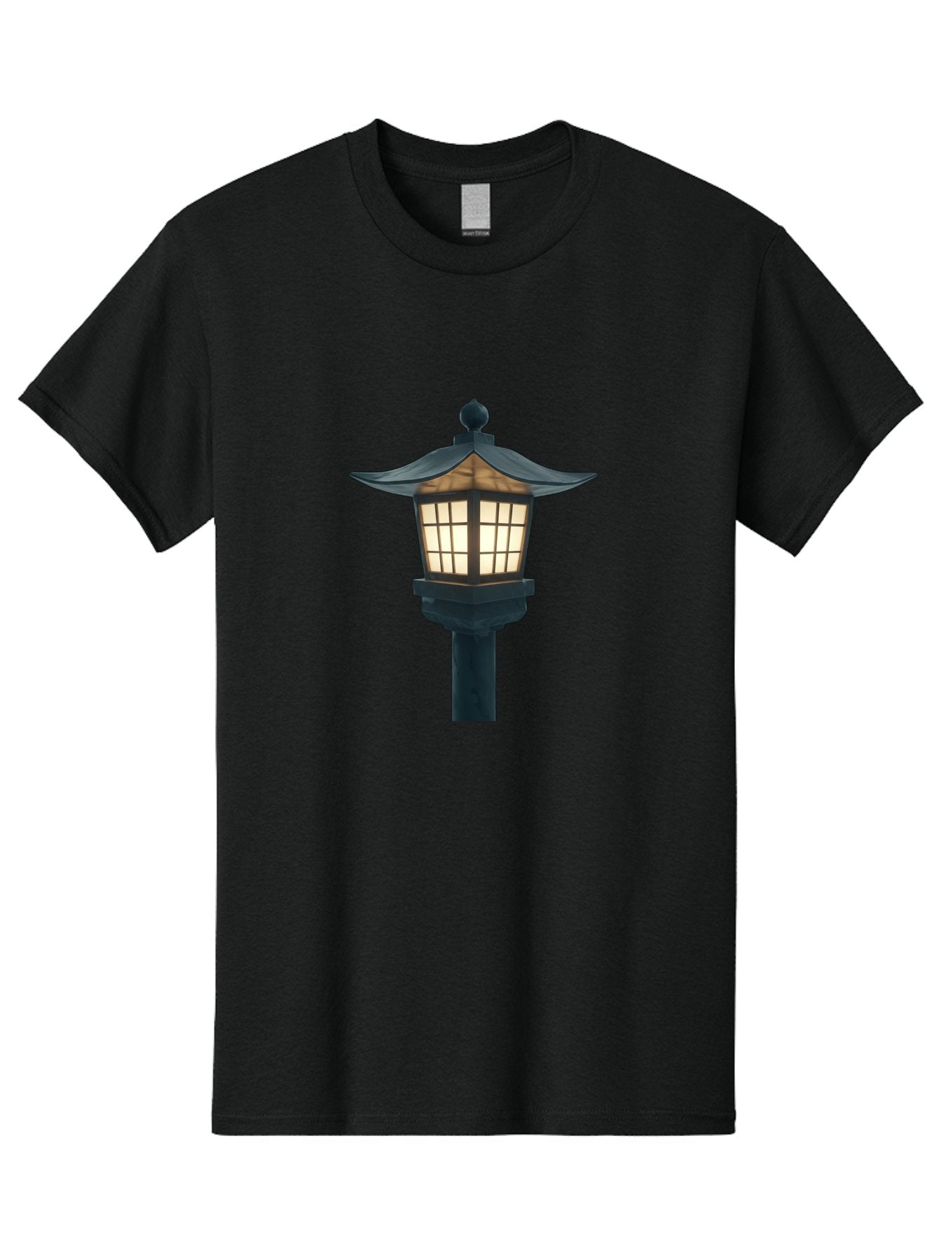 Pagoda-Lamp-Post Men'S Graphic Tee, 100% Cotton, Comfortable Casual Summer Wear, Machine Washable, Outdoor Lamp, Garden Light, Pagoda Style, Black Metal, Decorative Lantern, Soft Glow, Warm Lighting, Elegant Design, Traditional Architecture Bad979 5