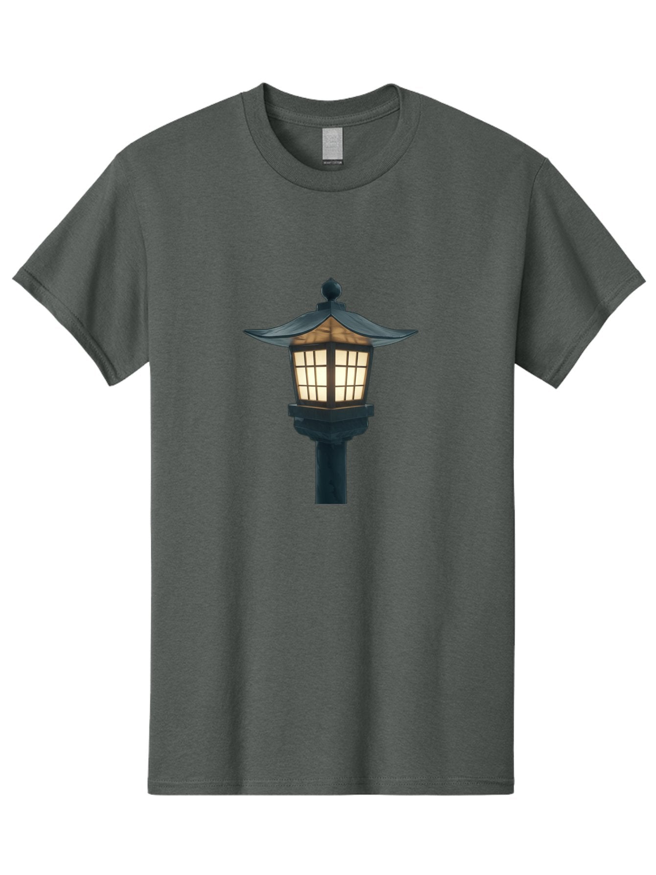 Pagoda-Lamp-Post Men'S Graphic Tee, 100% Cotton, Comfortable Casual Summer Wear, Machine Washable, Outdoor Lamp, Garden Light, Pagoda Style, Black Metal, Decorative Lantern, Soft Glow, Warm Lighting, Elegant Design, Traditional Architecture Bad979 4