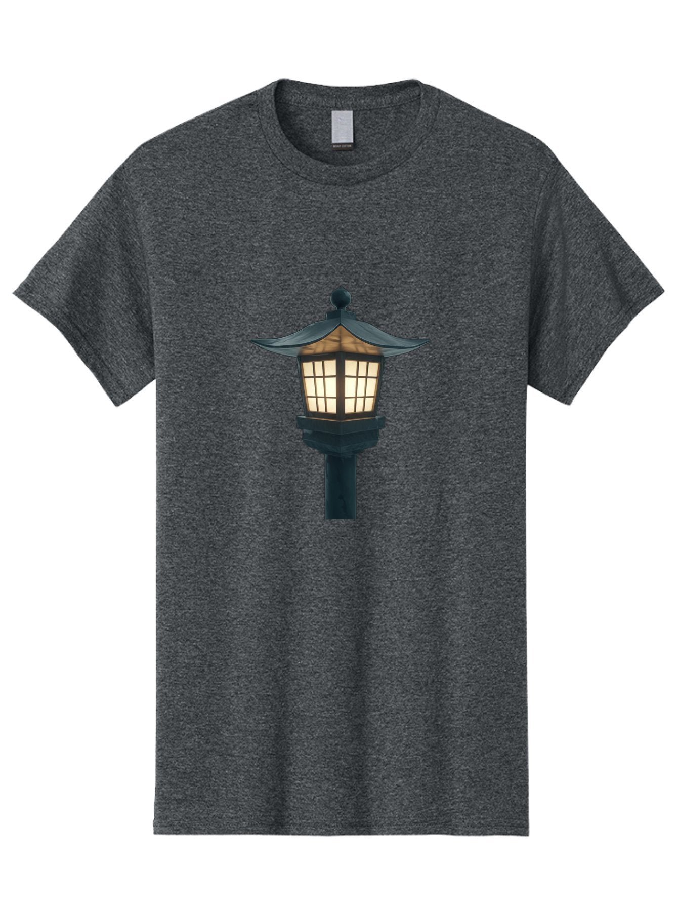 Pagoda-Lamp-Post Men'S Graphic Tee, 100% Cotton, Comfortable Casual Summer Wear, Machine Washable, Outdoor Lamp, Garden Light, Pagoda Style, Black Metal, Decorative Lantern, Soft Glow, Warm Lighting, Elegant Design, Traditional Architecture Bad979 12