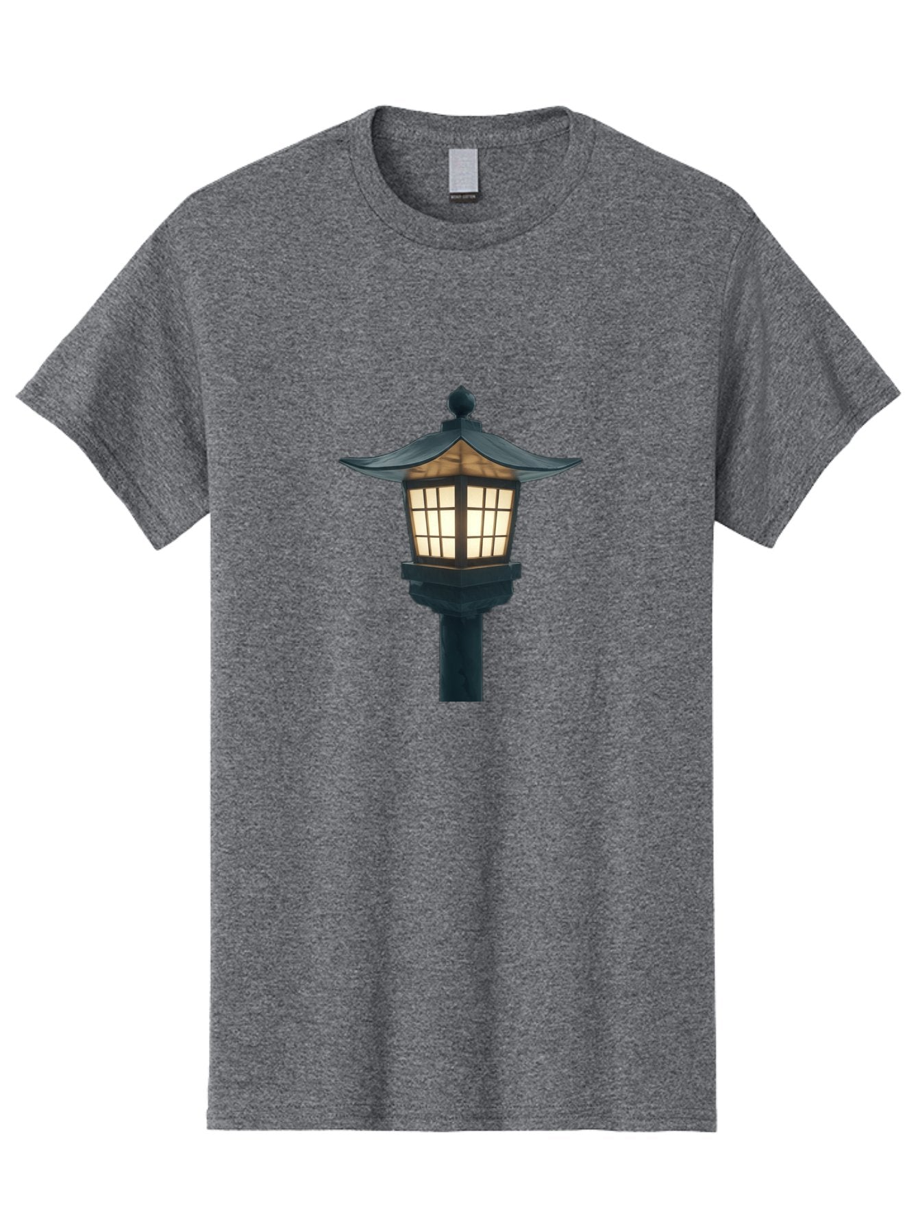Pagoda-Lamp-Post Men'S Graphic Tee, 100% Cotton, Comfortable Casual Summer Wear, Machine Washable, Outdoor Lamp, Garden Light, Pagoda Style, Black Metal, Decorative Lantern, Soft Glow, Warm Lighting, Elegant Design, Traditional Architecture Bad979 6