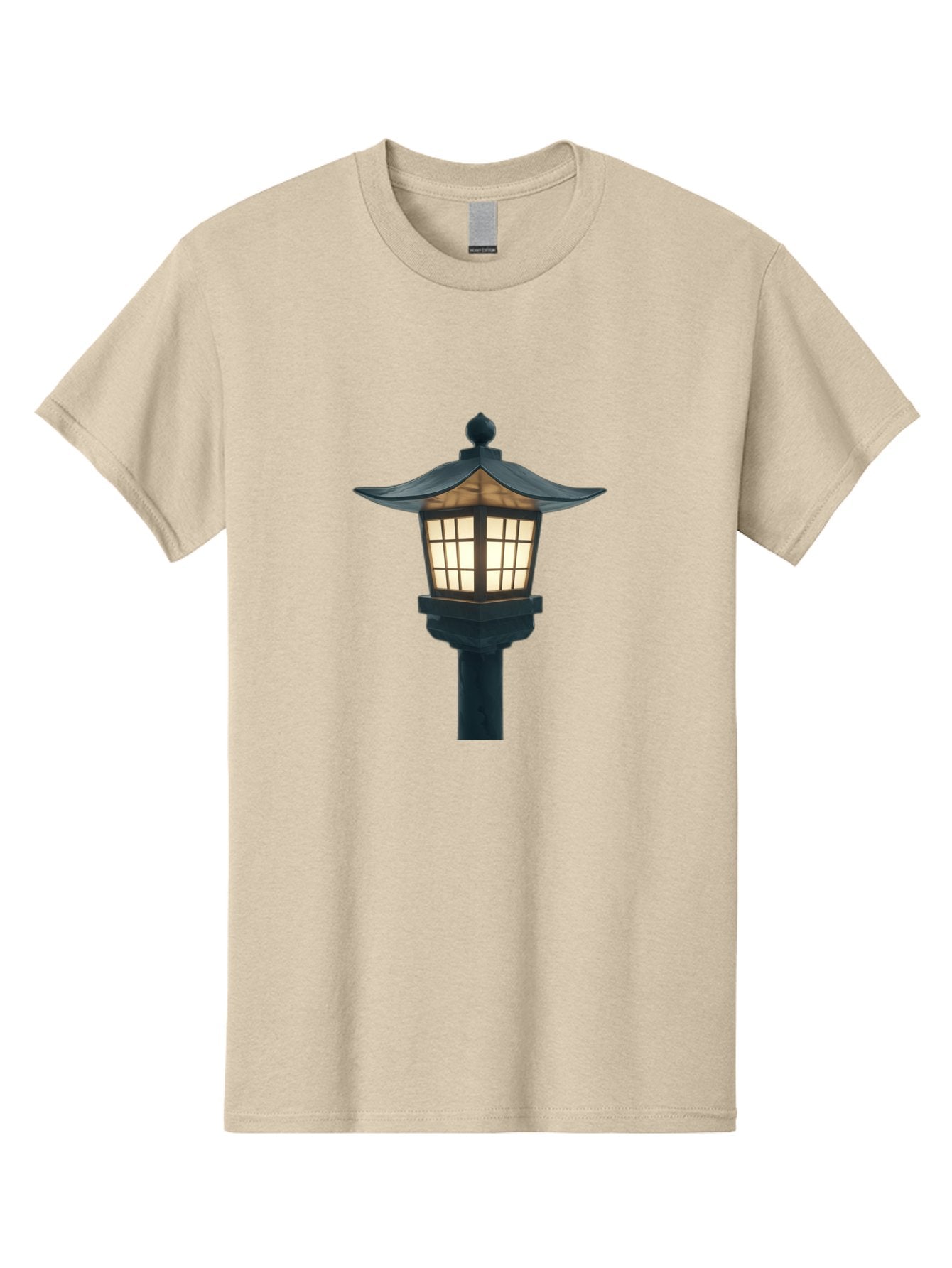Pagoda-Lamp-Post Men'S Graphic Tee, 100% Cotton, Comfortable Casual Summer Wear, Machine Washable, Outdoor Lamp, Garden Light, Pagoda Style, Black Metal, Decorative Lantern, Soft Glow, Warm Lighting, Elegant Design, Traditional Architecture Bad979 7