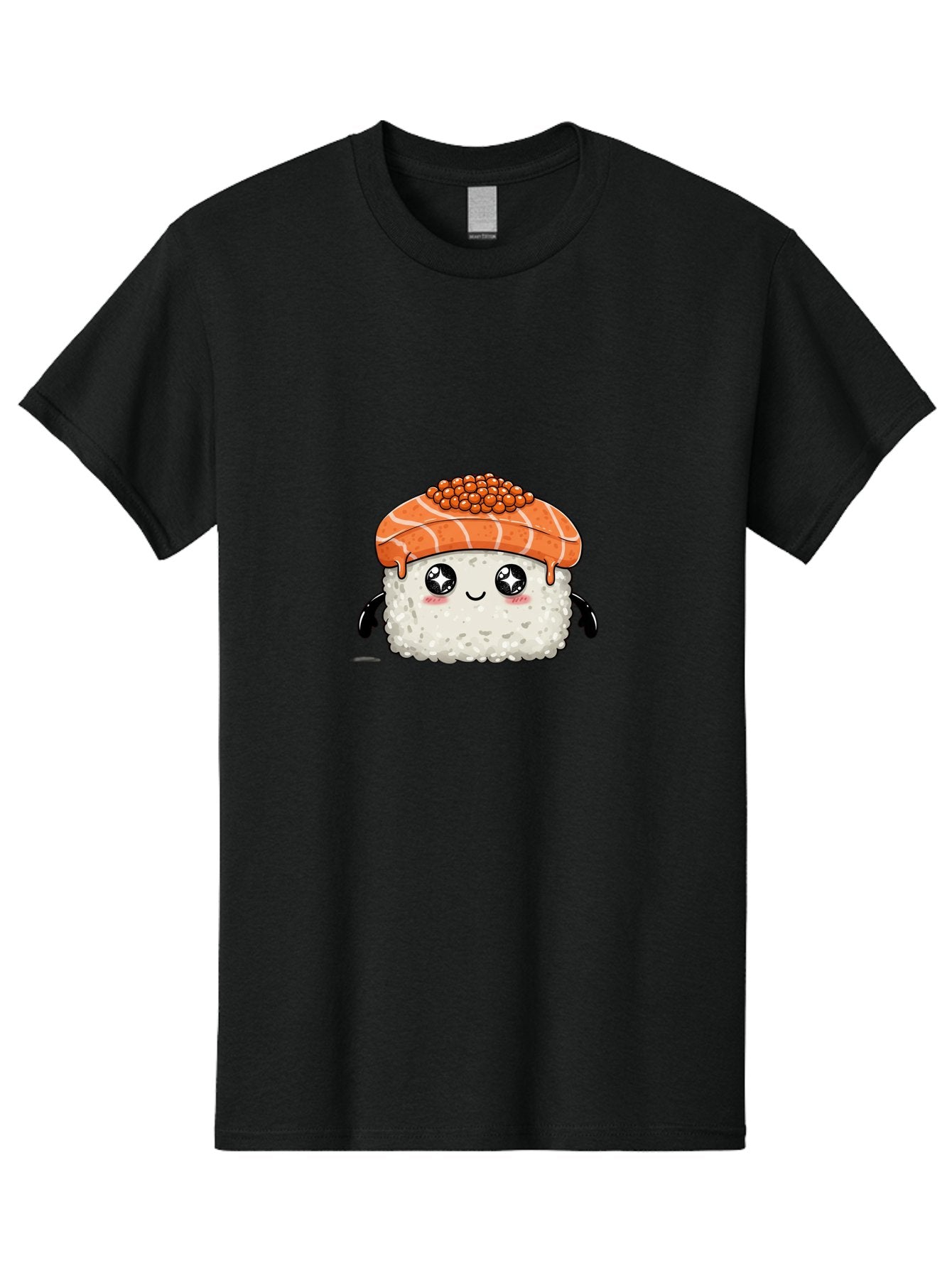 Salmon-Sushi-1 Men'S Graphic Tee, 100% Cotton, Comfortable Casual Summer Wear, Machine Washable, Cartoon Sushi, Sushi Character, Salmon Roe Sushi, Cute Food, Anime Style, Kawaii Food, Sushi Art, Japanese Cuisine, Sushi Illustration, Foodie Art Bad983 4