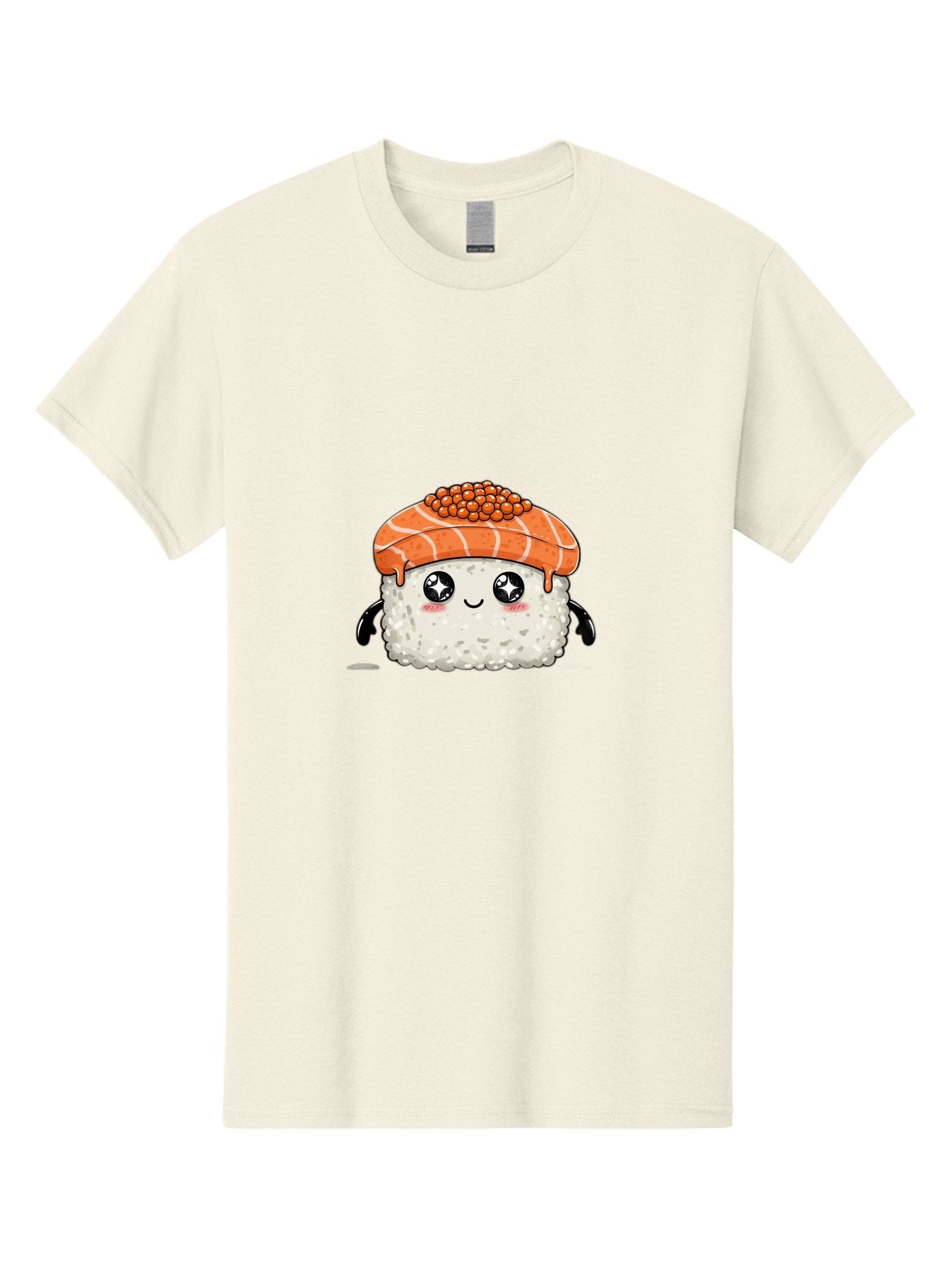 Salmon-Sushi-1 Men'S Graphic Tee, 100% Cotton, Comfortable Casual Summer Wear, Machine Washable, Cartoon Sushi, Sushi Character, Salmon Roe Sushi, Cute Food, Anime Style, Kawaii Food, Sushi Art, Japanese Cuisine, Sushi Illustration, Foodie Art Bad983 6