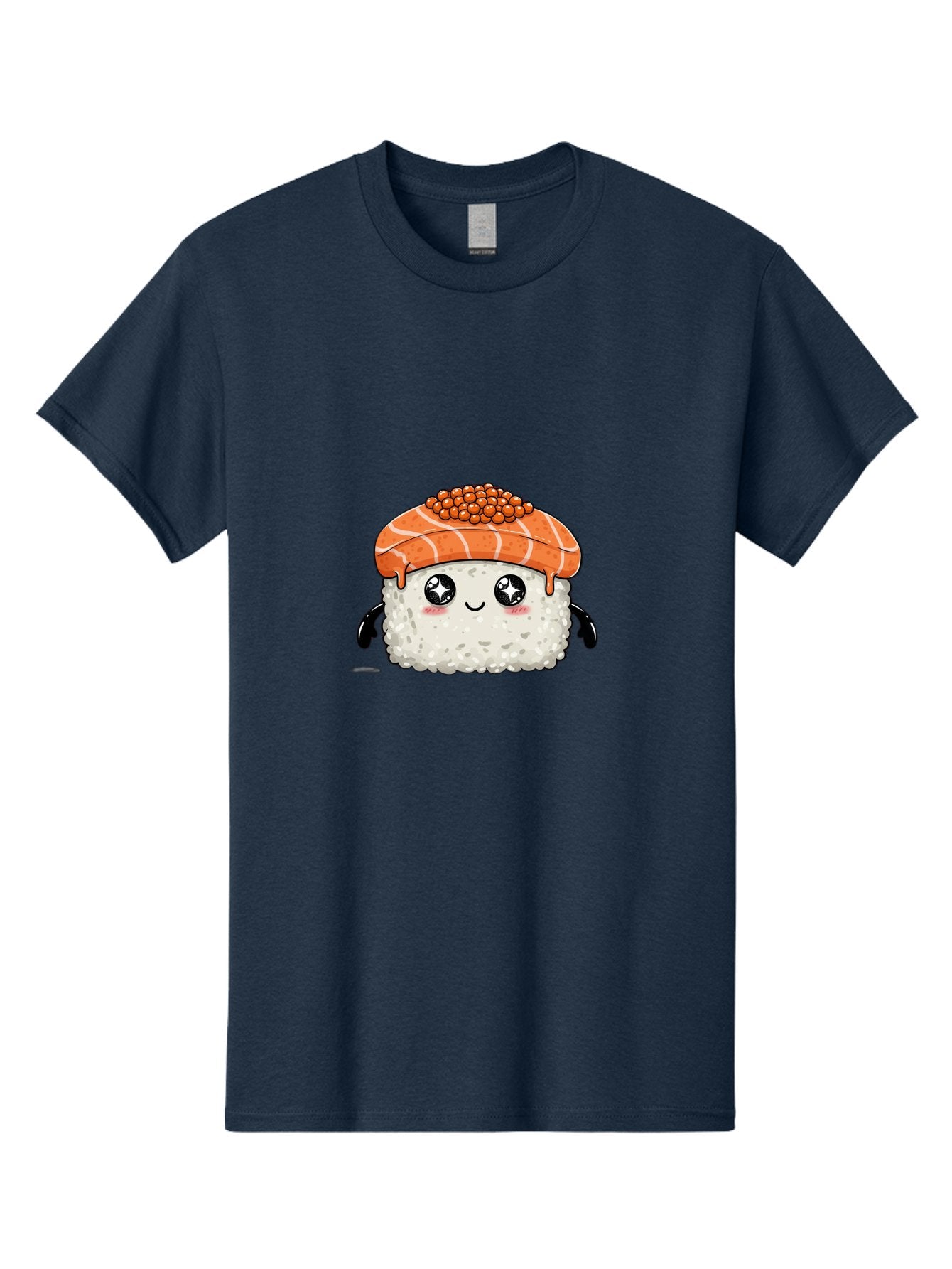 Salmon-Sushi-1 Men'S Graphic Tee, 100% Cotton, Comfortable Casual Summer Wear, Machine Washable, Cartoon Sushi, Sushi Character, Salmon Roe Sushi, Cute Food, Anime Style, Kawaii Food, Sushi Art, Japanese Cuisine, Sushi Illustration, Foodie Art Bad983 11