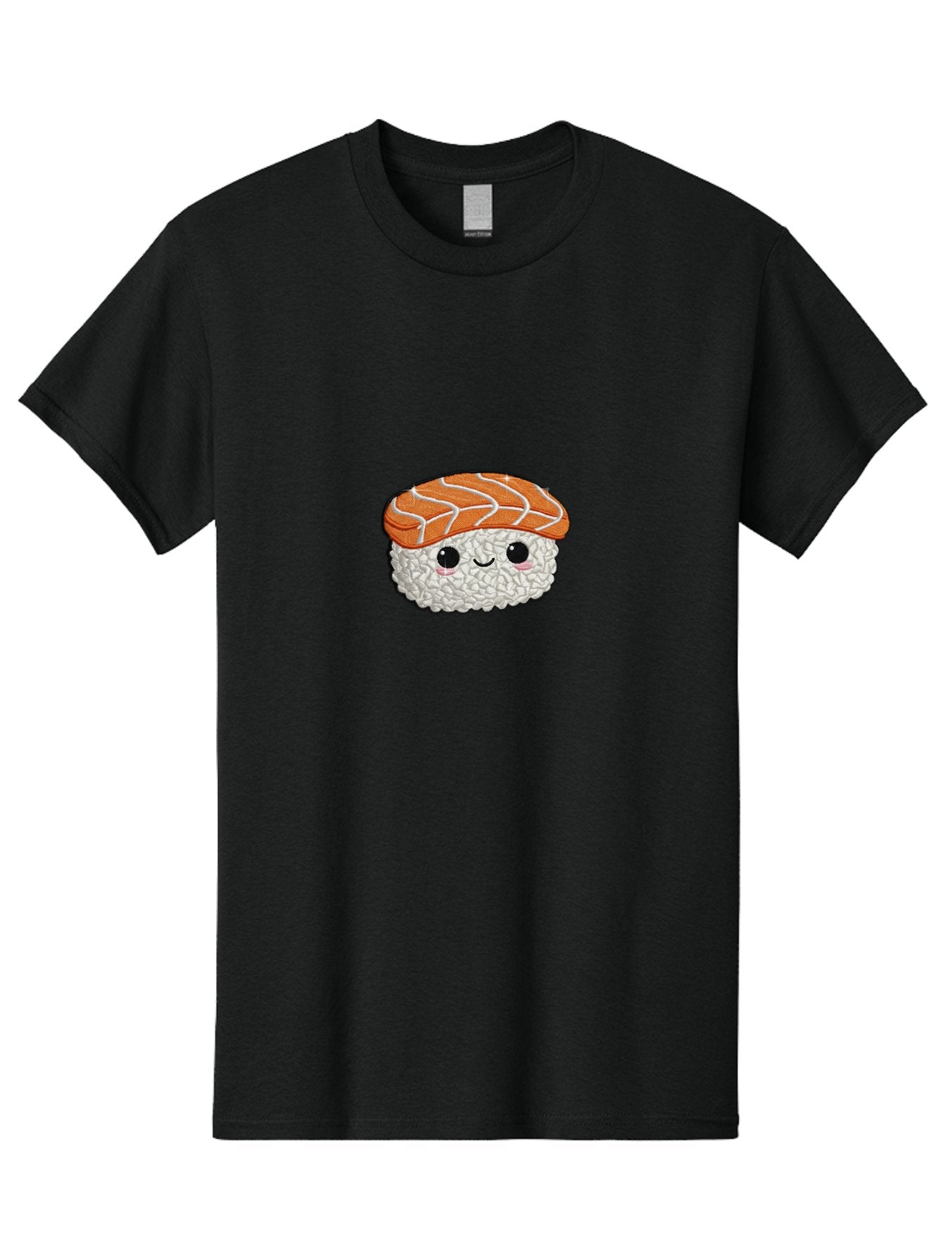 Salmon-Sushi-3 Men'S Graphic Tee, 100% Cotton, Comfortable Casual Summer Wear, Machine Washable, Cartoon Sushi, Kawaii Food, Japanese Cuisine, Salmon Sushi, Cute Emoji, Sushi Illustration, Adorable Character Bad985 10