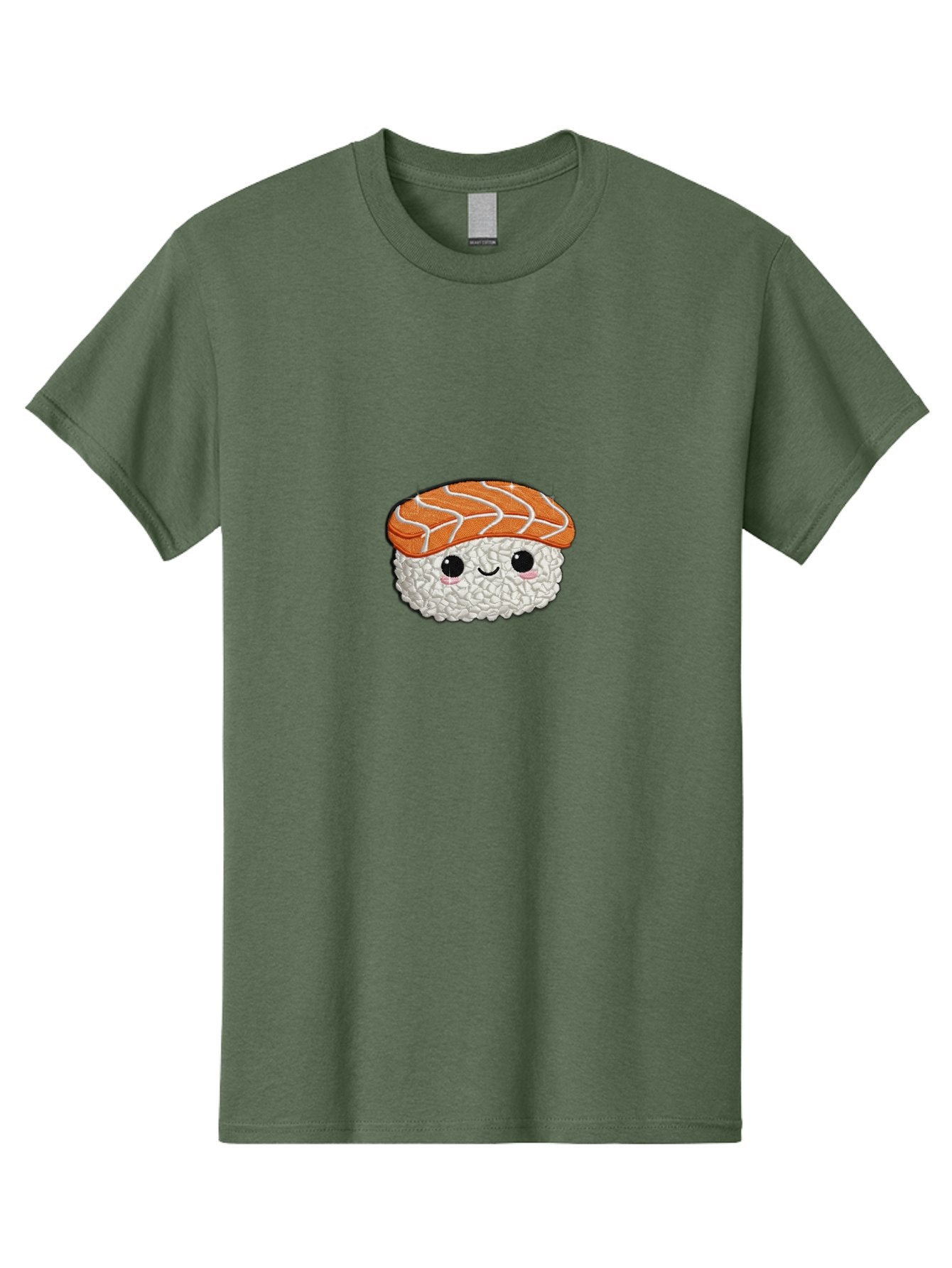 Salmon-Sushi-3 Men'S Graphic Tee, 100% Cotton, Comfortable Casual Summer Wear, Machine Washable, Cartoon Sushi, Kawaii Food, Japanese Cuisine, Salmon Sushi, Cute Emoji, Sushi Illustration, Adorable Character Bad985 3