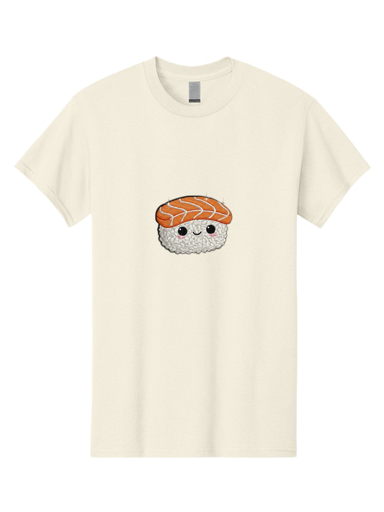 Salmon-Sushi-3 Men'S Graphic Tee, 100% Cotton, Comfortable Casual Summer Wear, Machine Washable, Cartoon Sushi, Kawaii Food, Japanese Cuisine, Salmon Sushi, Cute Emoji, Sushi Illustration, Adorable Character Bad985 15