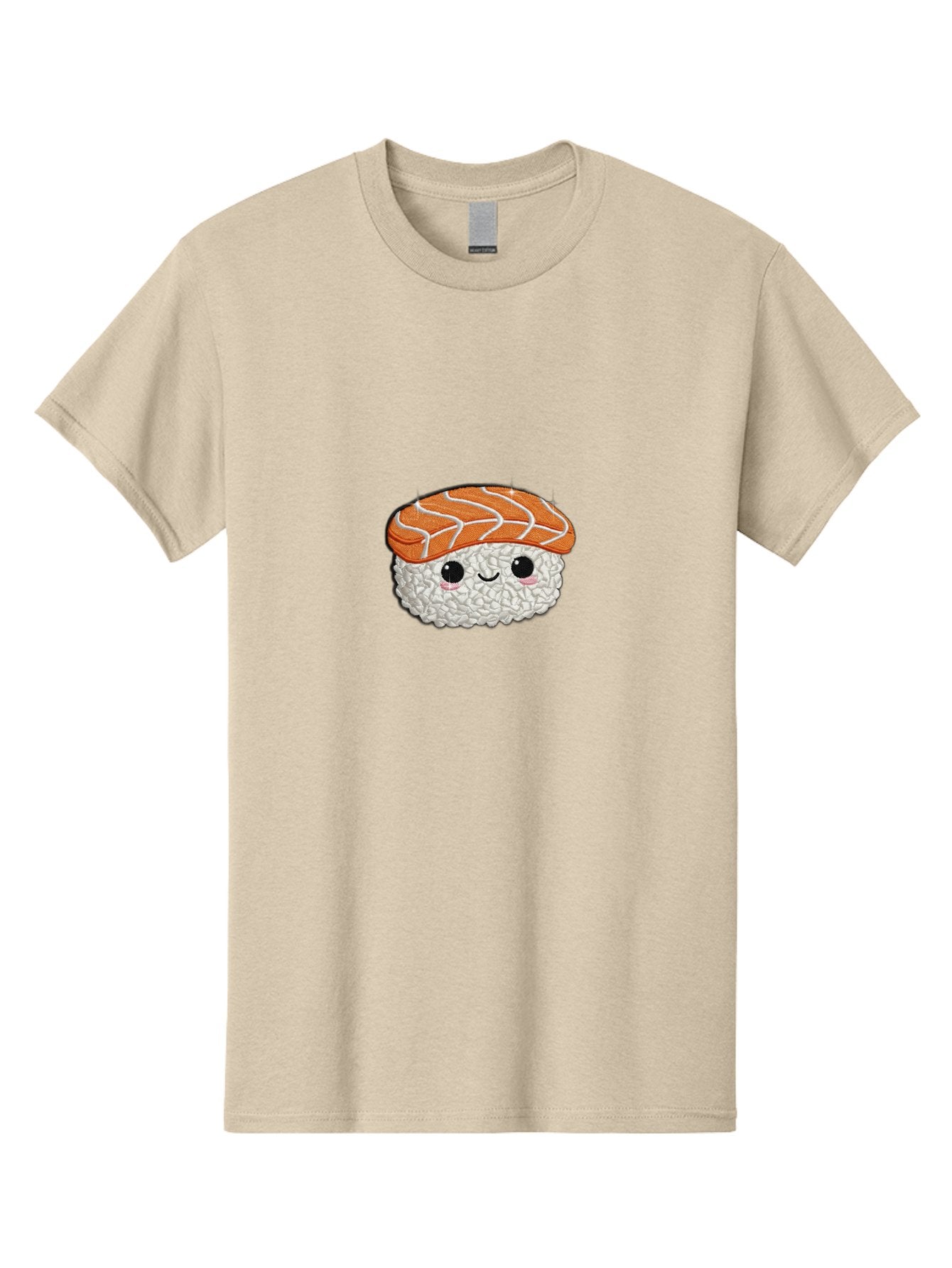 Salmon-Sushi-3 Men'S Graphic Tee, 100% Cotton, Comfortable Casual Summer Wear, Machine Washable, Cartoon Sushi, Kawaii Food, Japanese Cuisine, Salmon Sushi, Cute Emoji, Sushi Illustration, Adorable Character Bad985 4