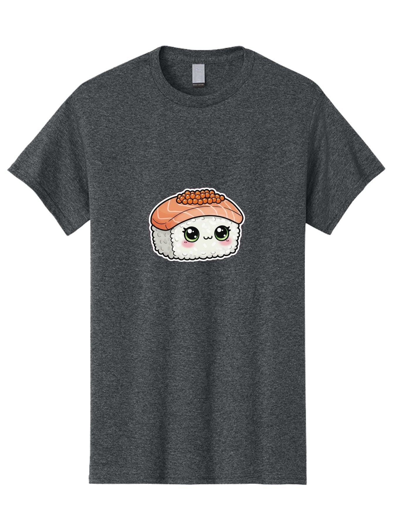 Salmon-Sushi-4 Men'S Graphic Tee, 100% Cotton, Comfortable Casual Summer Wear, Machine Washable, Kawaii Sushi, Cartoon Food, Caviar Sushi Roll, Japanese Cuisine, White Rice, Salmon Sashimi, Orange Caviar, Cute Illustration, Kawaii Food, Bad986 10