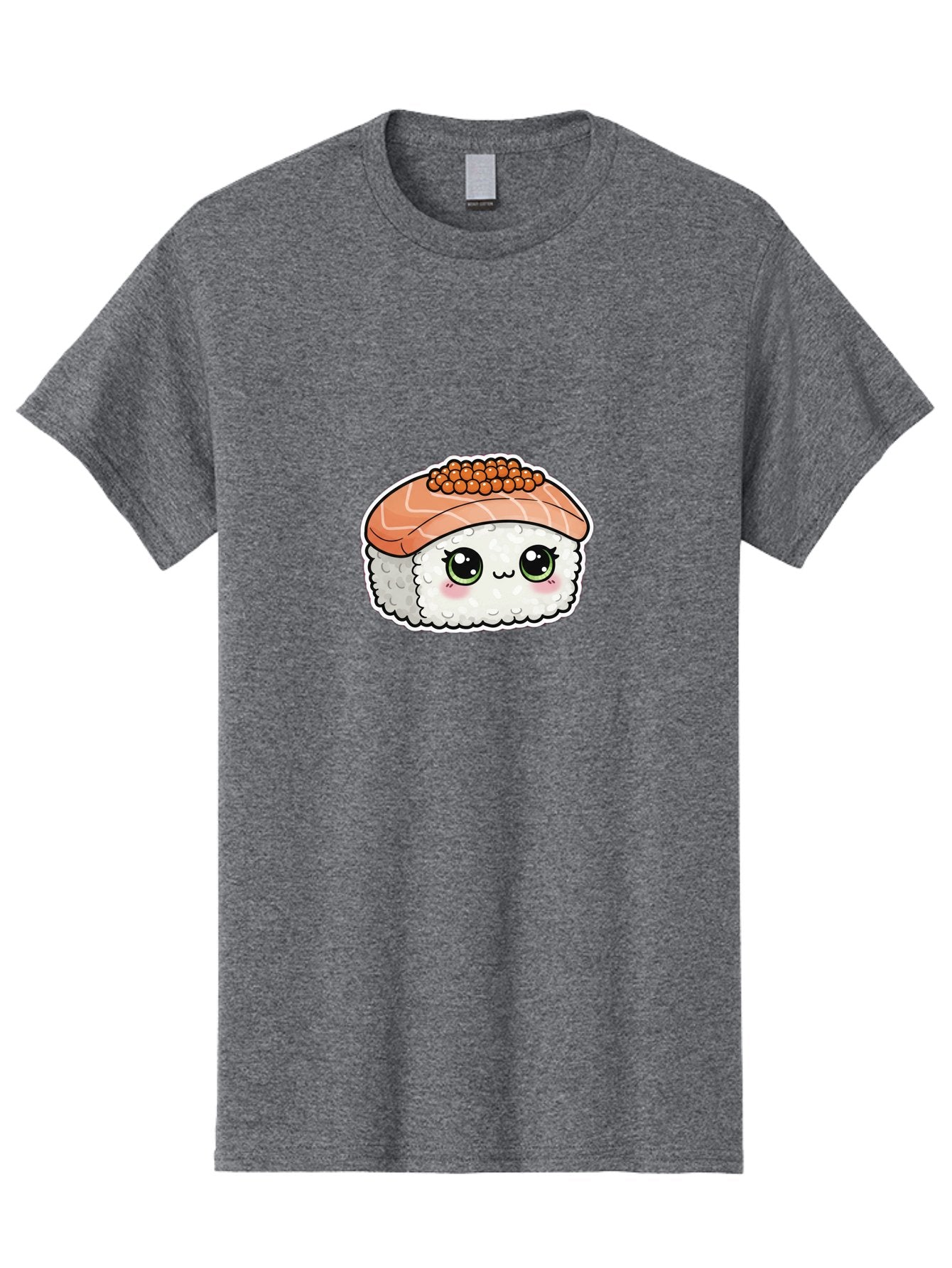 Salmon-Sushi-4 Men'S Graphic Tee, 100% Cotton, Comfortable Casual Summer Wear, Machine Washable, Kawaii Sushi, Cartoon Food, Caviar Sushi Roll, Japanese Cuisine, White Rice, Salmon Sashimi, Orange Caviar, Cute Illustration, Kawaii Food, Bad986 7