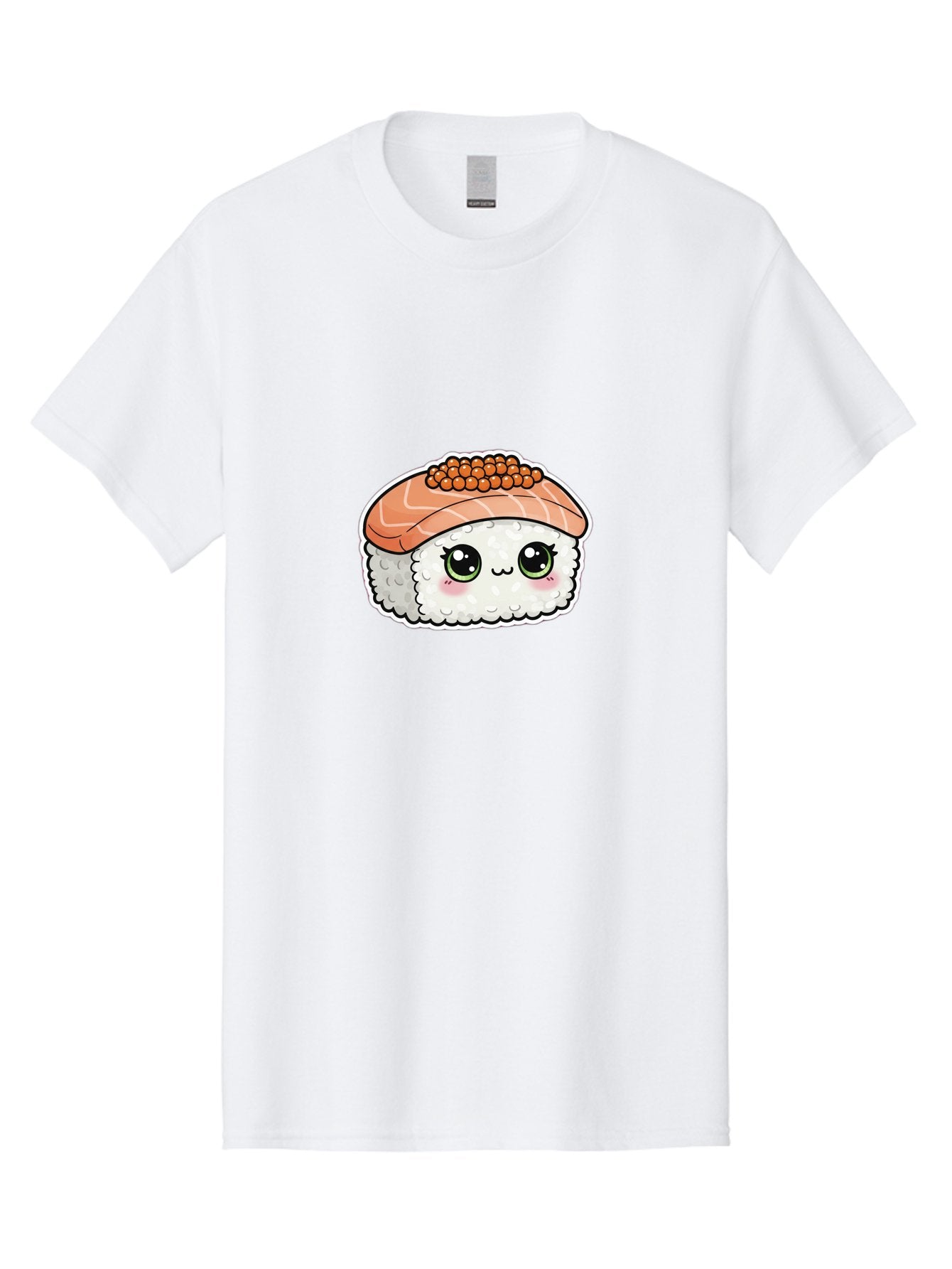 Salmon-Sushi-4 Men'S Graphic Tee, 100% Cotton, Comfortable Casual Summer Wear, Machine Washable, Kawaii Sushi, Cartoon Food, Caviar Sushi Roll, Japanese Cuisine, White Rice, Salmon Sashimi, Orange Caviar, Cute Illustration, Kawaii Food, Bad986 15