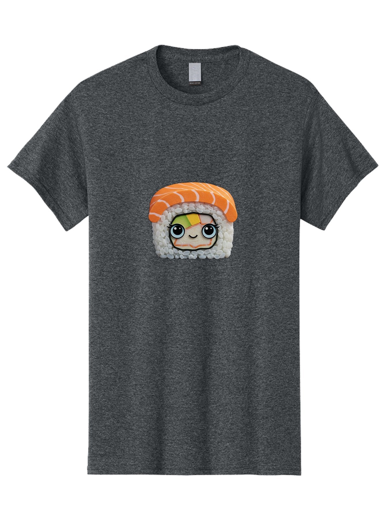 Salmon-Sushi-5 Men'S Graphic Tee, 100% Cotton, Comfortable Casual Summer Wear, Machine Washable, Cartoon Sushi, Kawaii Food, Sushi Character, Japanese Cuisine, Cute Anime, Food Illustration, Sushi Art, Orange Salmon Bad987 10