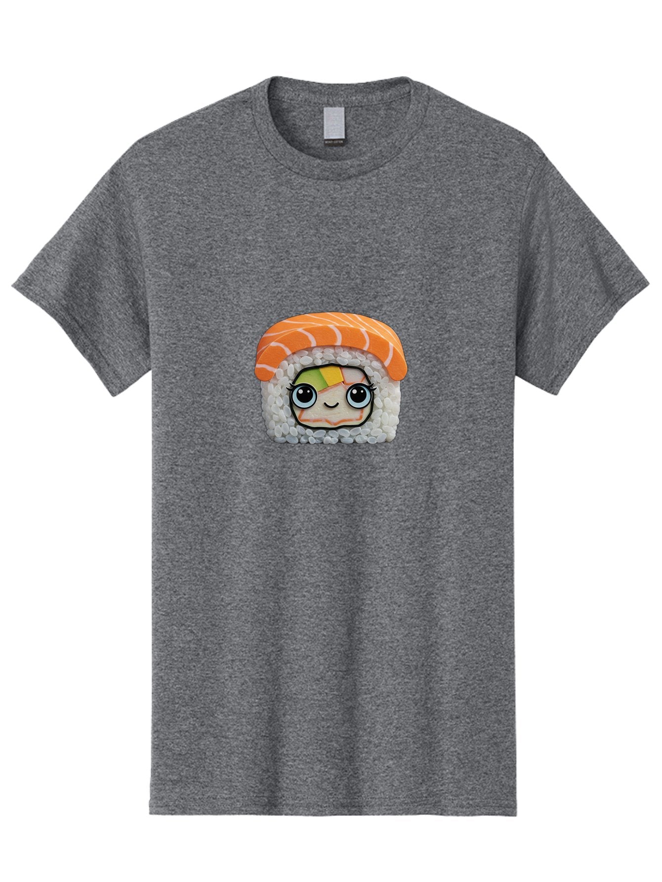 Salmon-Sushi-5 Men'S Graphic Tee, 100% Cotton, Comfortable Casual Summer Wear, Machine Washable, Cartoon Sushi, Kawaii Food, Sushi Character, Japanese Cuisine, Cute Anime, Food Illustration, Sushi Art, Orange Salmon Bad987 11