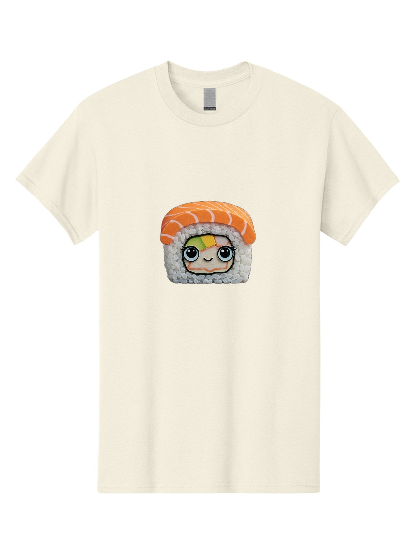 Salmon-Sushi-5 Men'S Graphic Tee, 100% Cotton, Comfortable Casual Summer Wear, Machine Washable, Cartoon Sushi, Kawaii Food, Sushi Character, Japanese Cuisine, Cute Anime, Food Illustration, Sushi Art, Orange Salmon Bad987 6