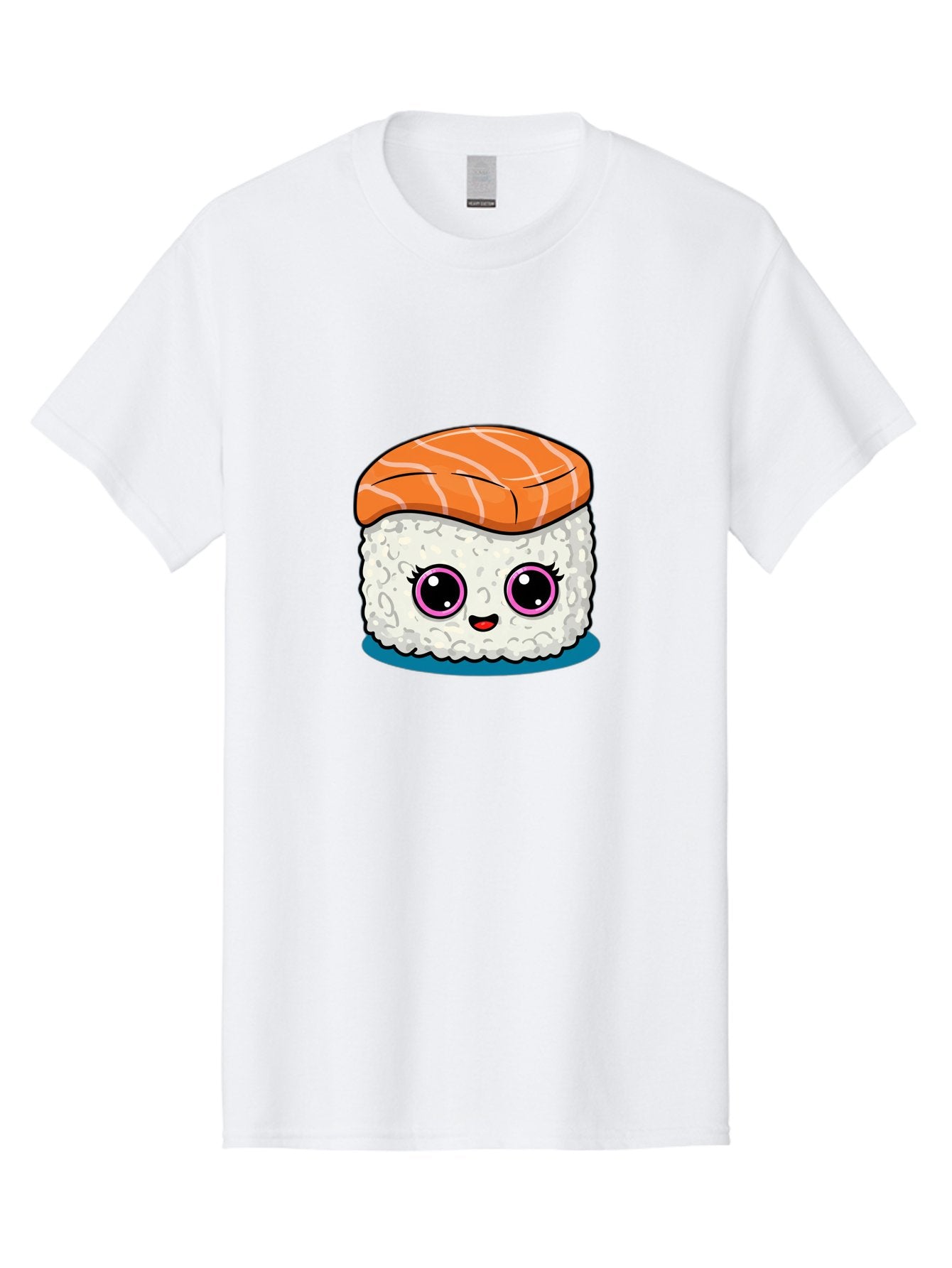 Salmon-Sushi Men'S Graphic Tee, 100% Cotton, Comfortable Casual Summer Wear, Machine Washable, Cartoon Sushi, Cute Sushi, Kawaii Food, Salmon Nigiri, Japanese Cuisine, Adorable Characters, Food Illustration, Sushi Art, Cartoon Character Design Bad988 10