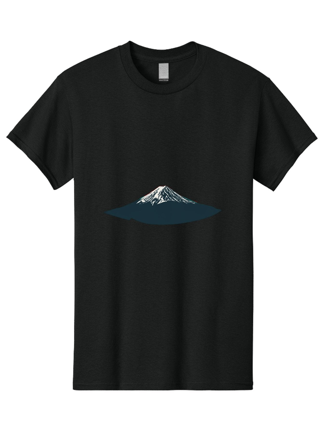 Snowcapped-Mountain Men'S Graphic Tee, 100% Cotton, Comfortable Casual Summer Wear, Machine Washable, Mountain Landscape, Snow-Capped Peak, Serene Atmosphere, Minimalist Design, Dark Silhouette, White Snow, Simple Graphics, Iconic Mountain Bad991 15