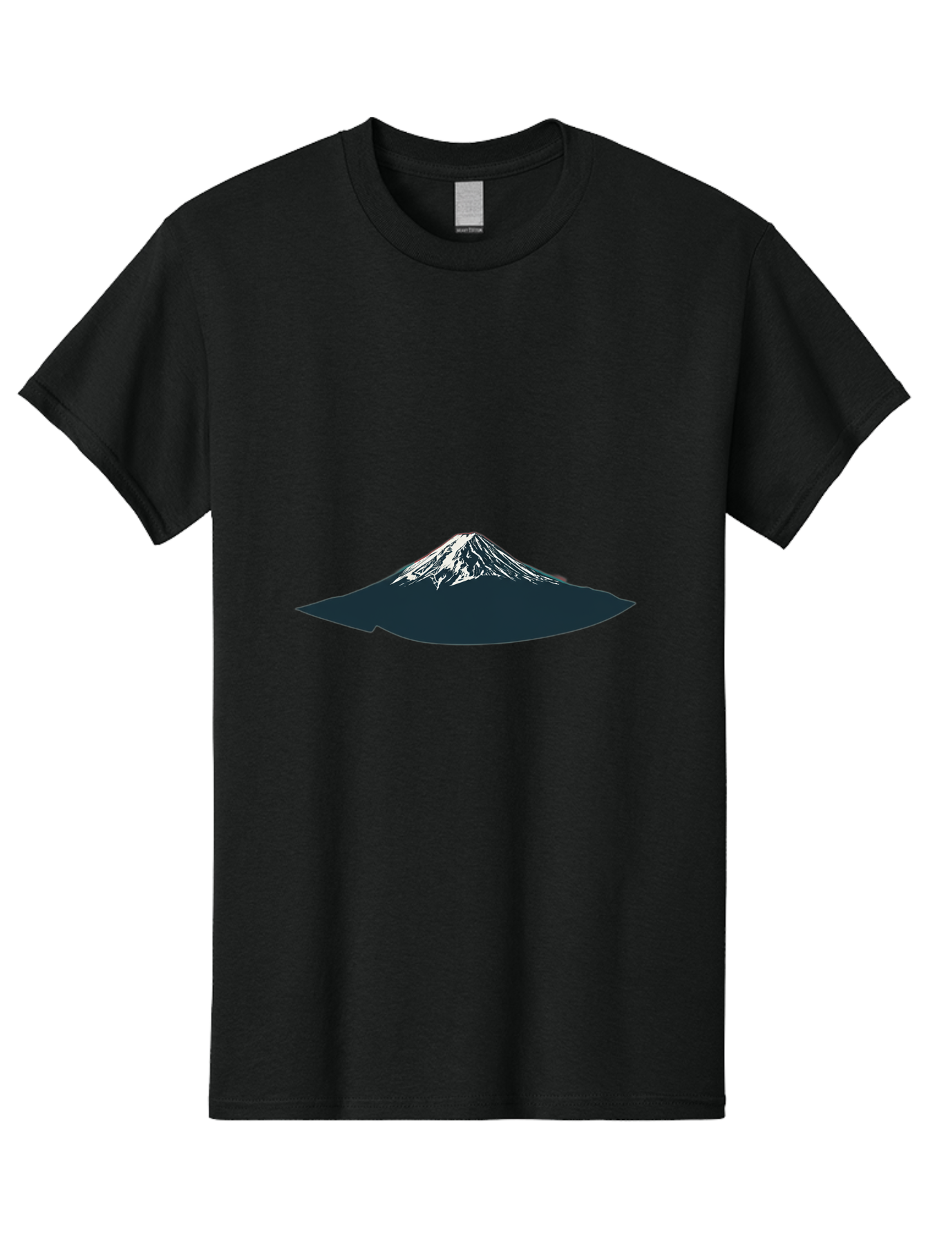 Snowcapped-Mountain Men'S Graphic Tee, 100% Cotton, Comfortable Casual Summer Wear, Machine Washable, Mountain Landscape, Snow-Capped Peak, Serene Atmosphere, Minimalist Design, Dark Silhouette, White Snow, Simple Graphics, Iconic Mountain Bad991