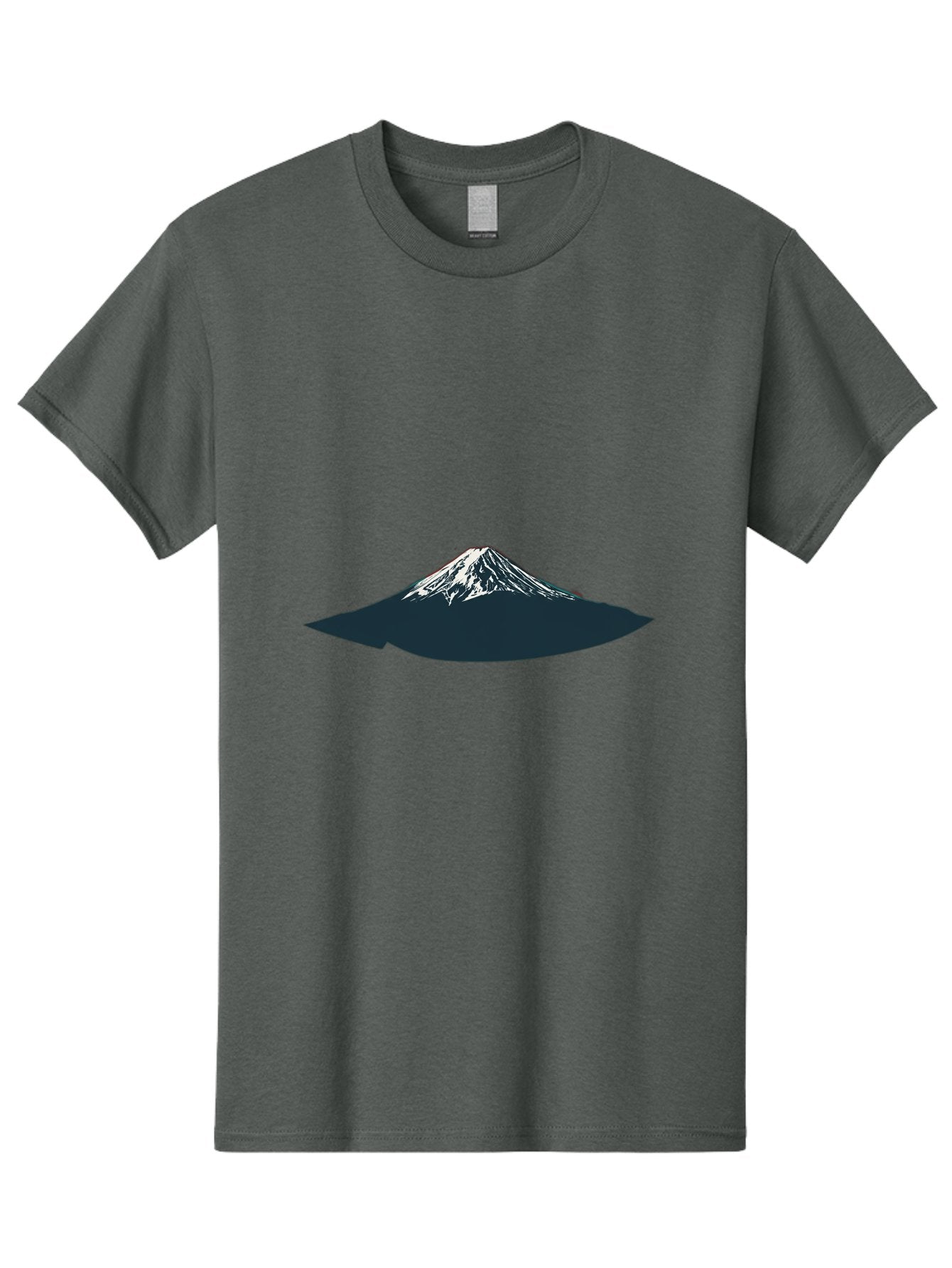 Snowcapped-Mountain Men'S Graphic Tee, 100% Cotton, Comfortable Casual Summer Wear, Machine Washable, Mountain Landscape, Snow-Capped Peak, Serene Atmosphere, Minimalist Design, Dark Silhouette, White Snow, Simple Graphics, Iconic Mountain Bad991 10