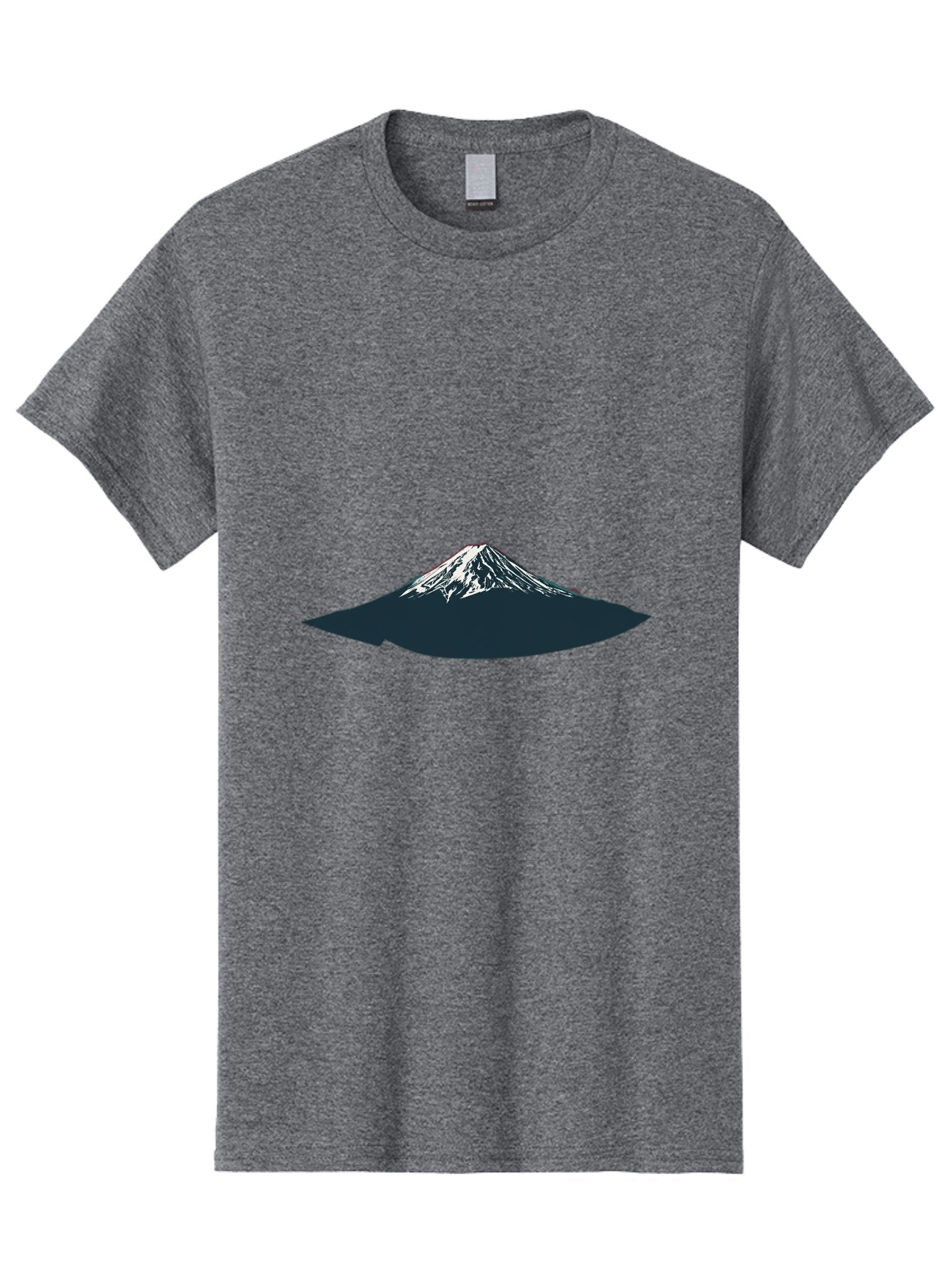 Snowcapped-Mountain Men'S Graphic Tee, 100% Cotton, Comfortable Casual Summer Wear, Machine Washable, Mountain Landscape, Snow-Capped Peak, Serene Atmosphere, Minimalist Design, Dark Silhouette, White Snow, Simple Graphics, Iconic Mountain Bad991 8