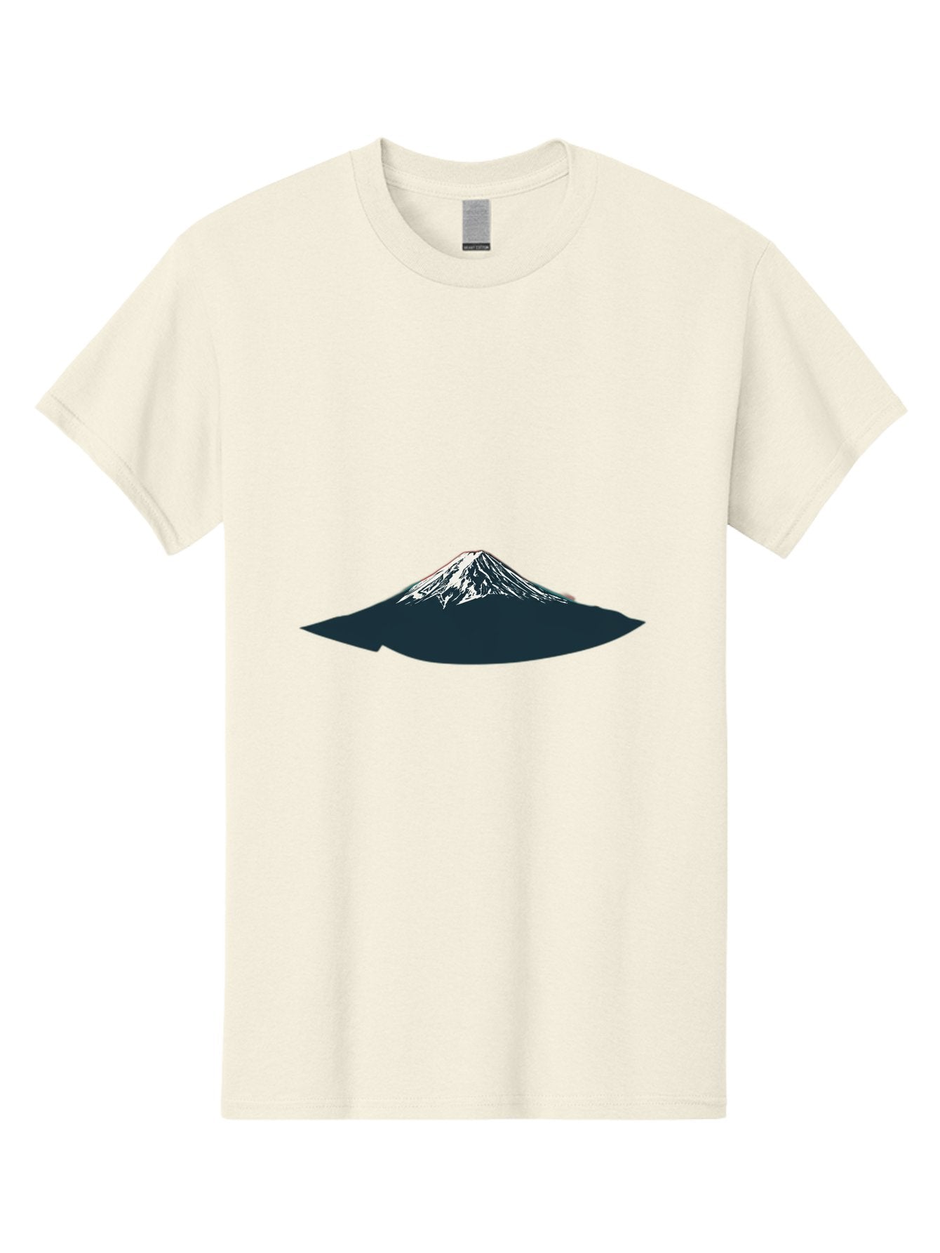 Snowcapped-Mountain Men'S Graphic Tee, 100% Cotton, Comfortable Casual Summer Wear, Machine Washable, Mountain Landscape, Snow-Capped Peak, Serene Atmosphere, Minimalist Design, Dark Silhouette, White Snow, Simple Graphics, Iconic Mountain Bad991 3