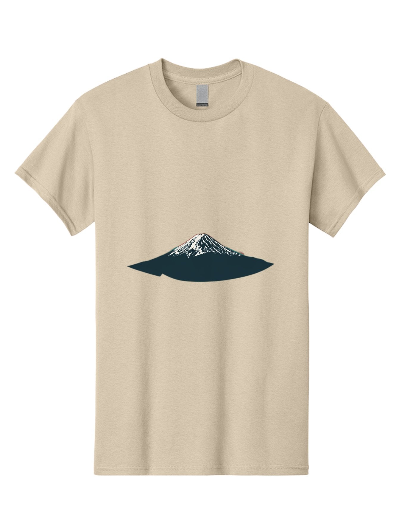 Snowcapped-Mountain Men'S Graphic Tee, 100% Cotton, Comfortable Casual Summer Wear, Machine Washable, Mountain Landscape, Snow-Capped Peak, Serene Atmosphere, Minimalist Design, Dark Silhouette, White Snow, Simple Graphics, Iconic Mountain Bad991 7