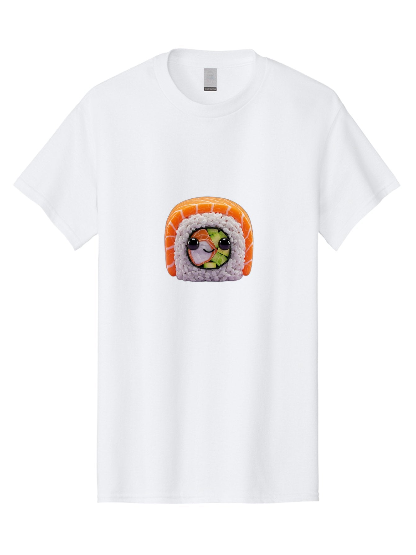 Sushi-Cartoon-Character-1 Men'S Graphic Tee, 100% Cotton, Comfortable Casual Summer Wear, Machine Washable, Sushi Roll, Kawaii Food, Plush Toy, Cartoon Character, Cute Sushi, Japanese Cuisine, Adorable Plushie, Soft Toy, Cartoon Eyes, Bad993