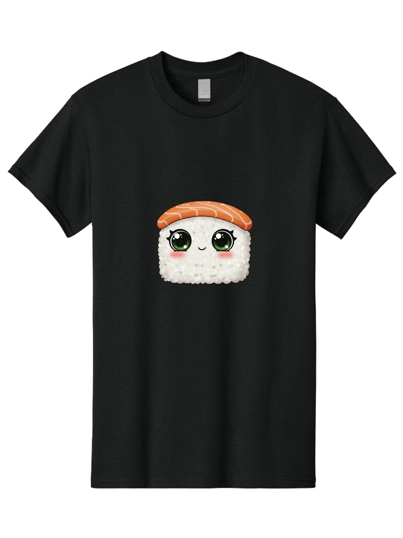Sushi-Cartoon-Character Men'S Graphic Tee, 100% Cotton, Comfortable Casual Summer Wear, Machine Washable, Cartoon Sushi, Japanese Cuisine, Sushi Roll, Kawaii Food, Adorable Character, Green Eyes, Salmon Topping, White Rice, Cute Expression, Bad994 11